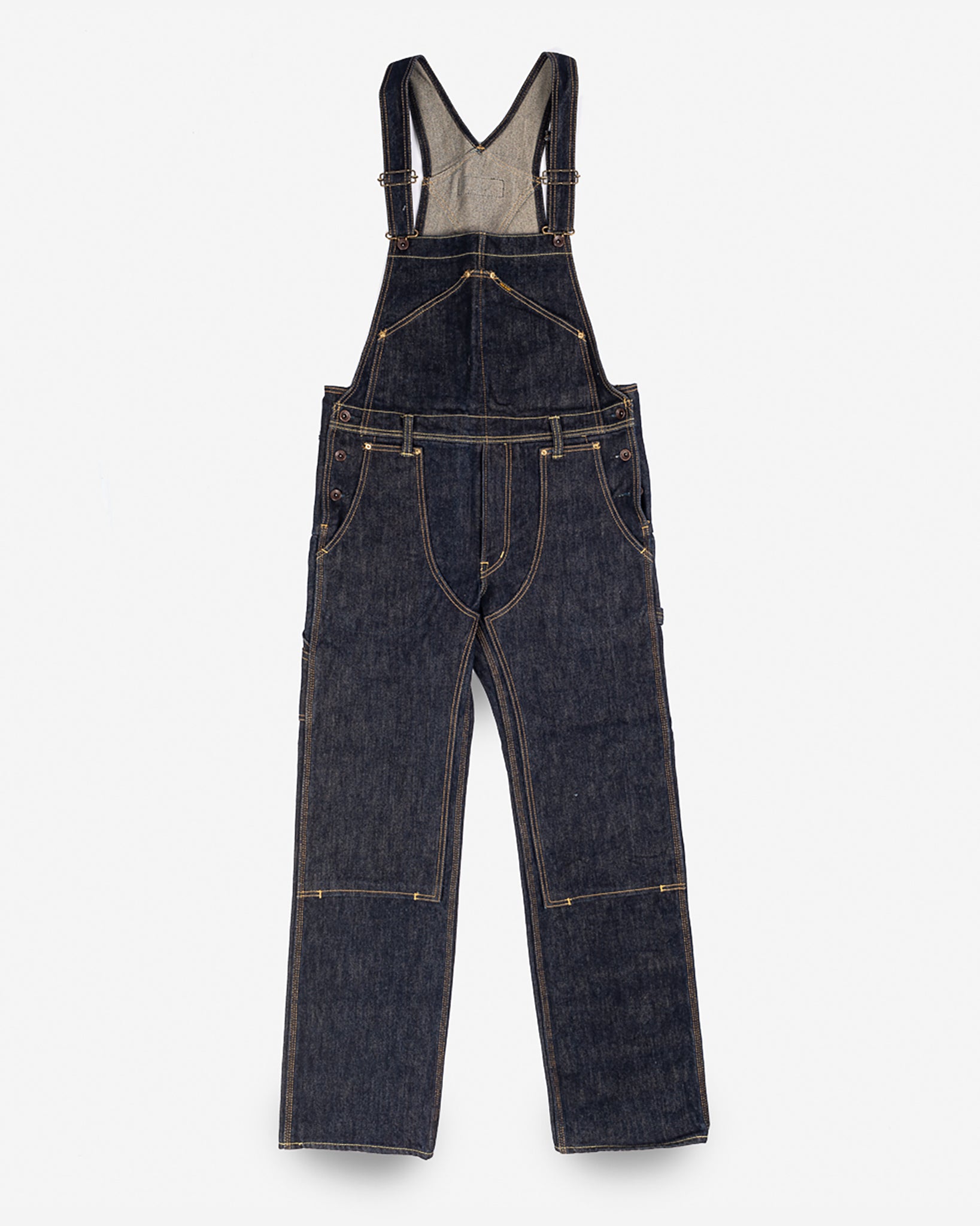 Iron Heart 21oz Japanese Selvedge Indigo Denim Double Knee Overalls