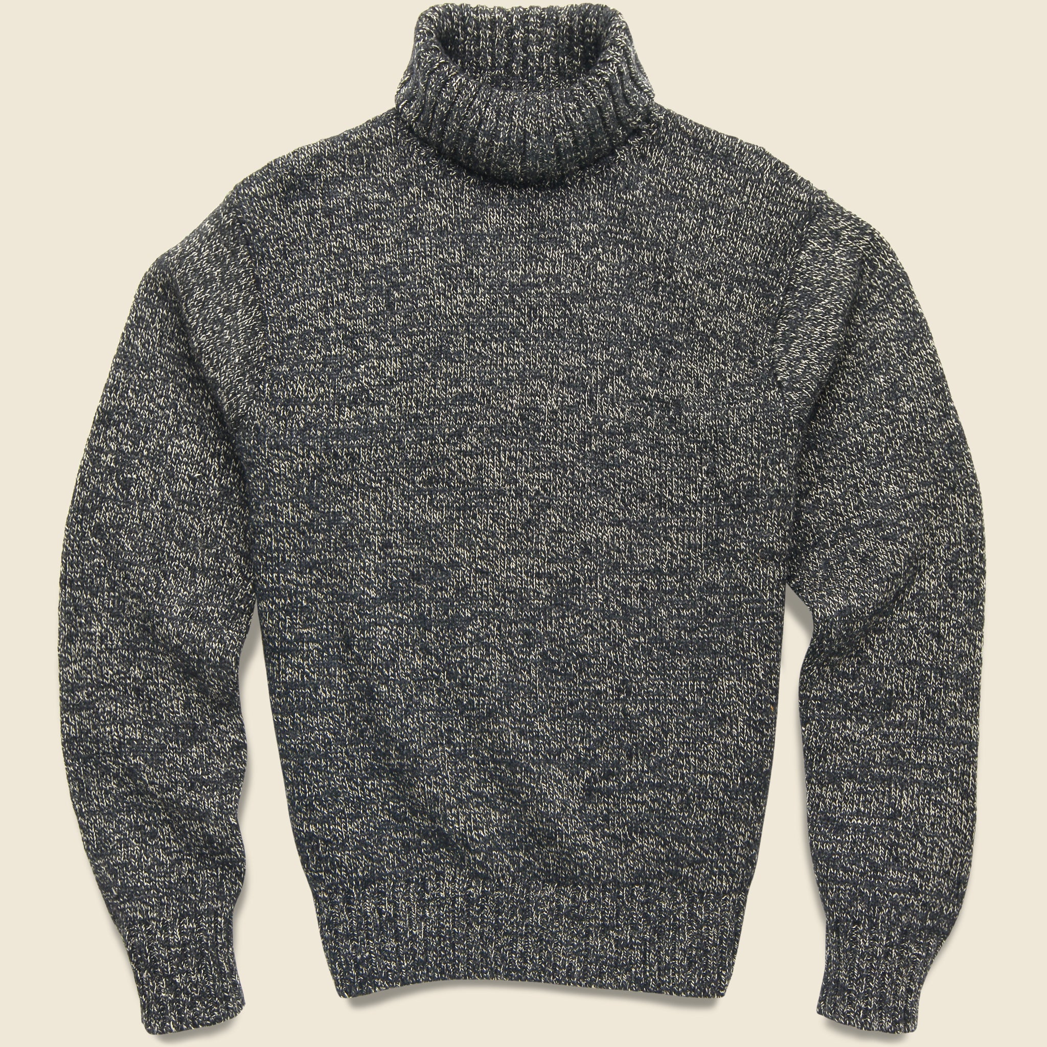 Marled Turtleneck Sweater - Black