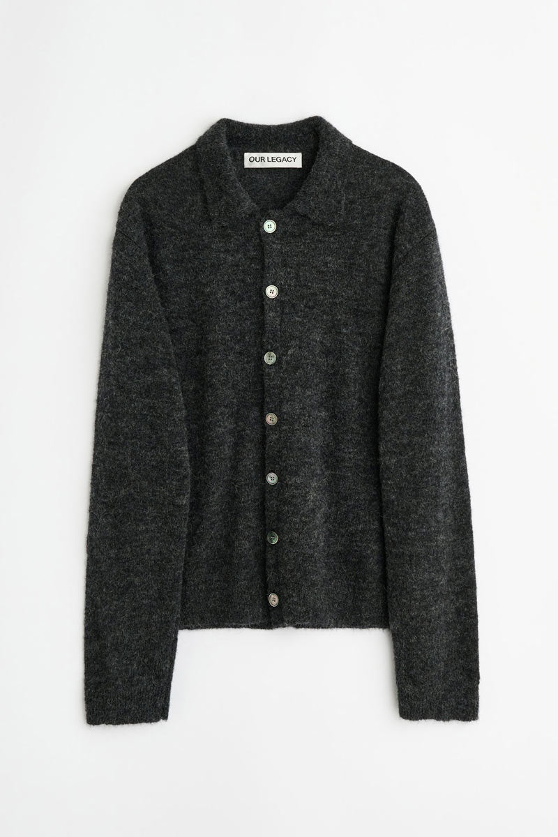 OUR LEGACY | EVENING POLO / CHARCOAL MELANGE FUZZY ALPACA
