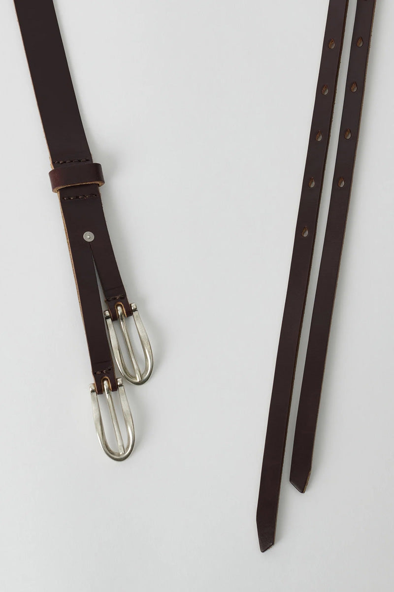 OUR LEGACY | TWIN TONGUE BELT / BURGUNDY CHROMEXCEL LEATHER ツイン