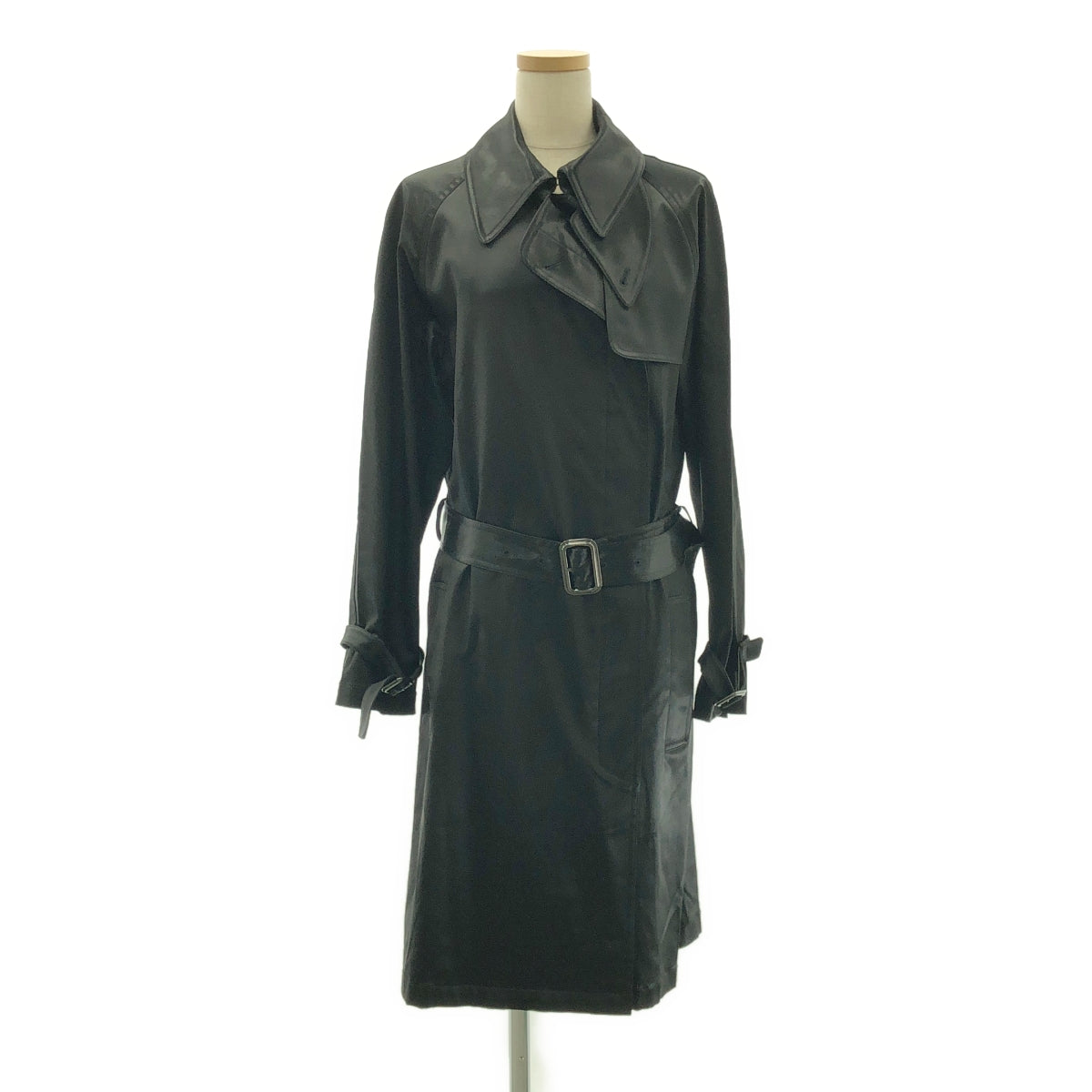 HERMES / エルメス | アセテート ナイロン サテン トレンチコート | 40