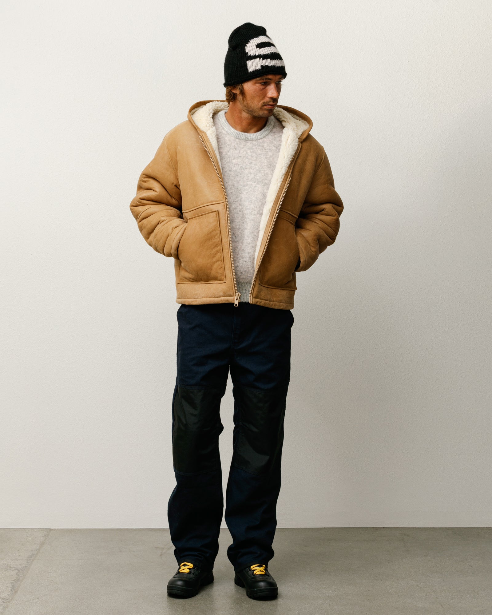 Shearling Hooded Jacket – Tan | Outerwear | Stüssy – Stussy AU