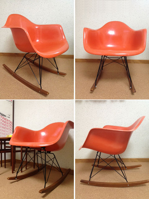 ハーマンミラー イームズ/eames ビンテージ アームシェルチェア オレンジ