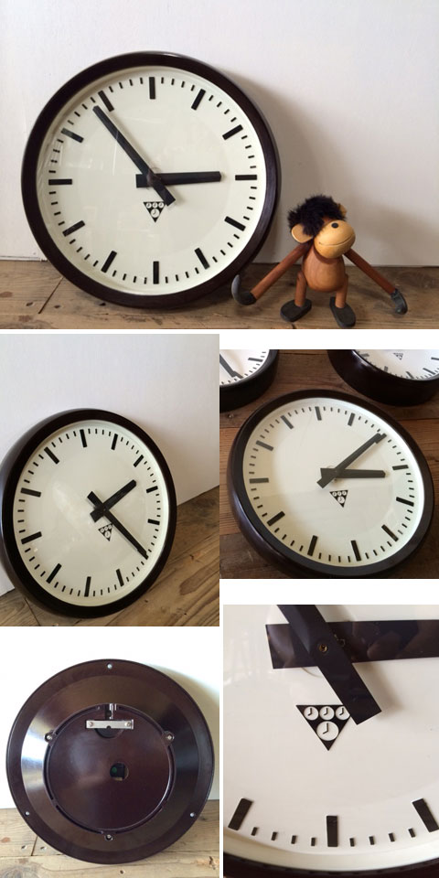 ビンテージ PRAGOTRON/パラゴトロン 鉄道時計 壁掛時計 ステーション