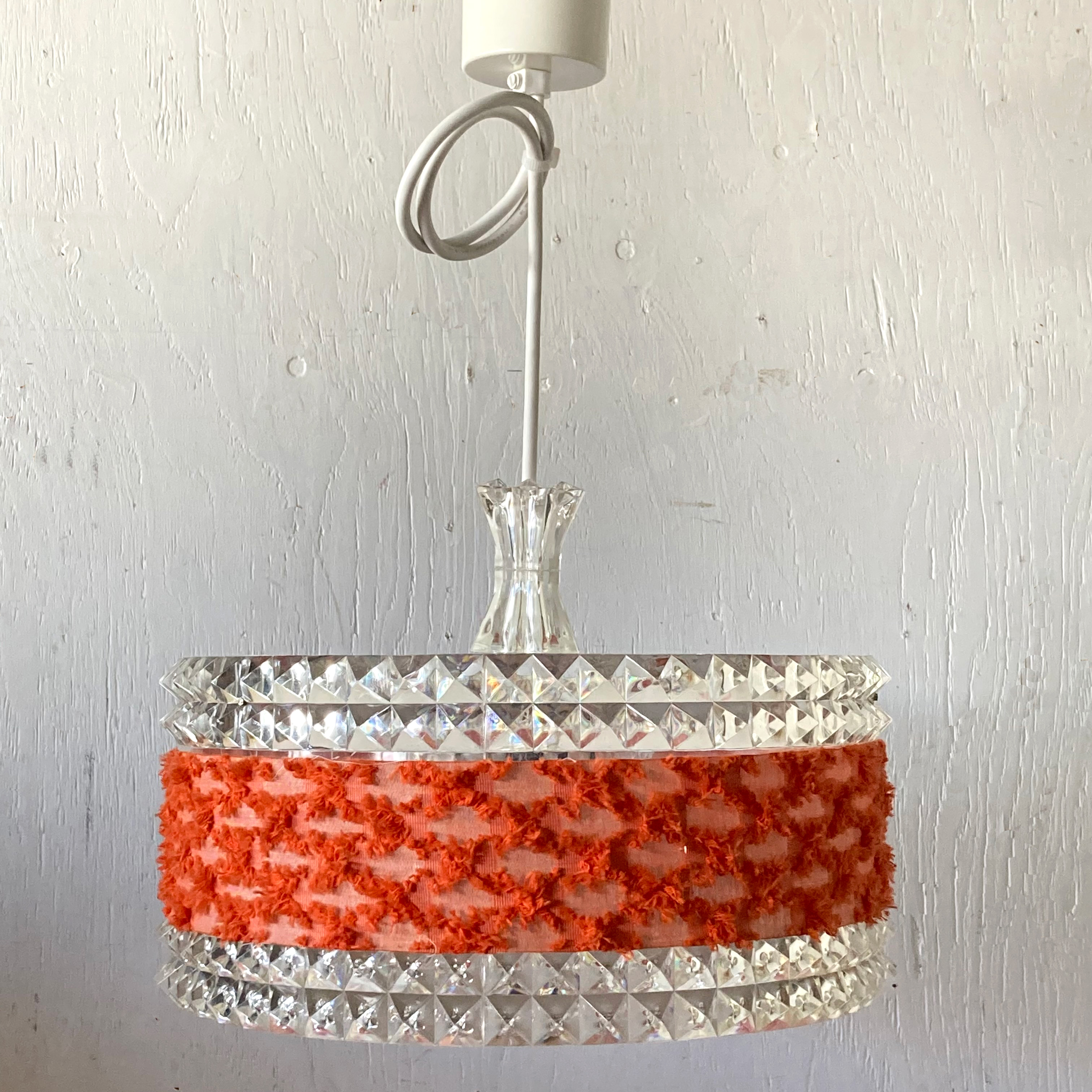 ドイツ 70's ヴィンテージ・ガラス シェード ペンダント ランプ ミッド