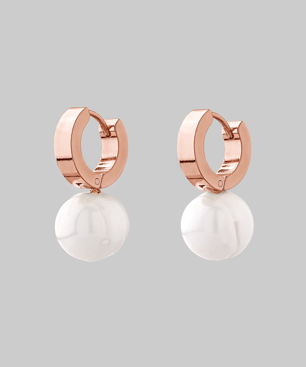 ANEMONE】【ステンレス】パールポイントフープピアス｜アネモネ