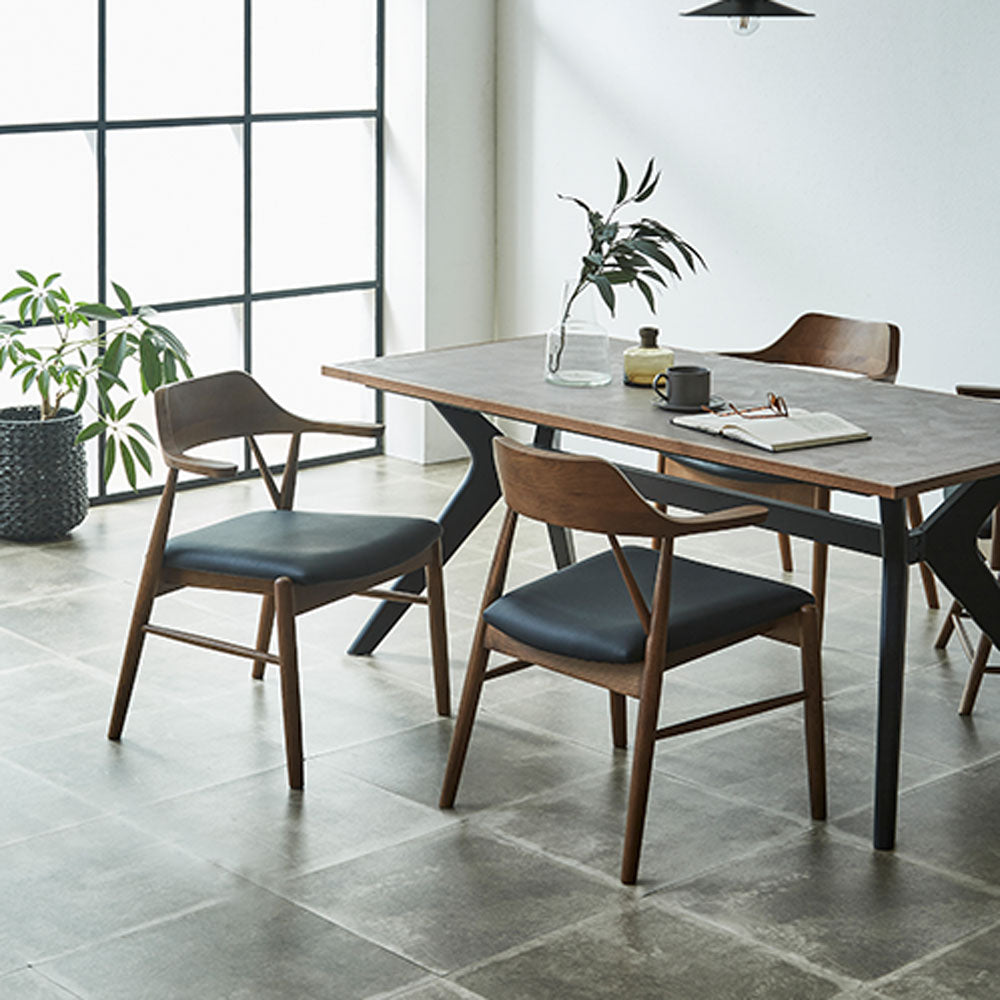 DC ロジャーⅢちょい肘 WN /座面PVC-BK (ｲﾘ2) ｜家具・インテリア通販