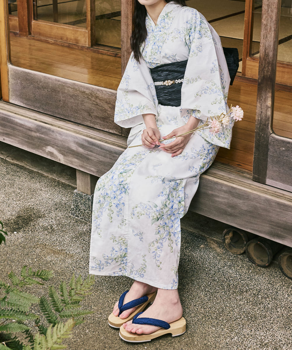 すずらんの夢 下駄付き5点セット(浴衣・兵児帯・腰紐×2・下駄) – shop