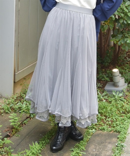 裾レースチュールスカート【期間限定価格】 | axes femme online shop