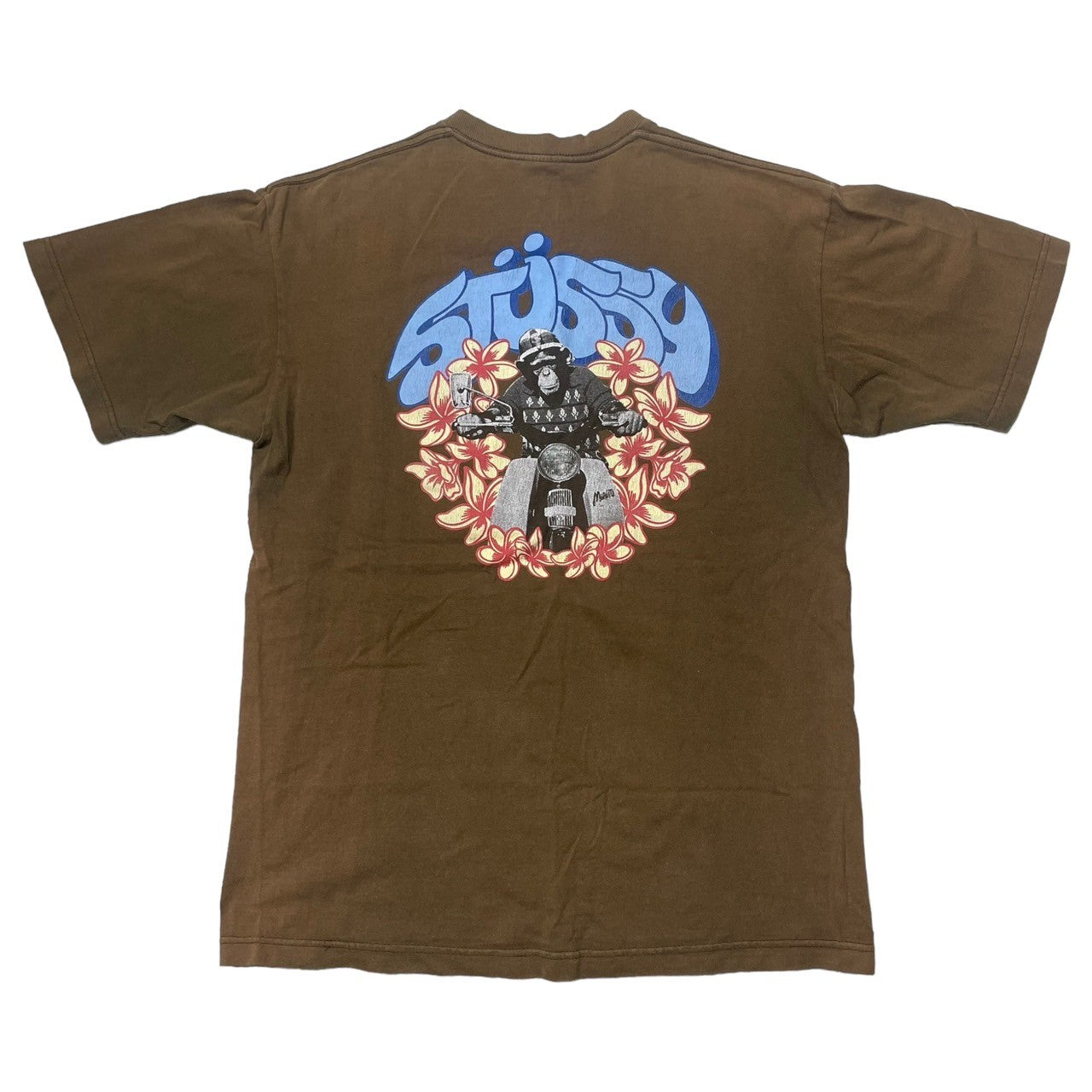 STUSSY(ステューシー) 90's~00's hibiscus & chimpanzee rider Tシャツ