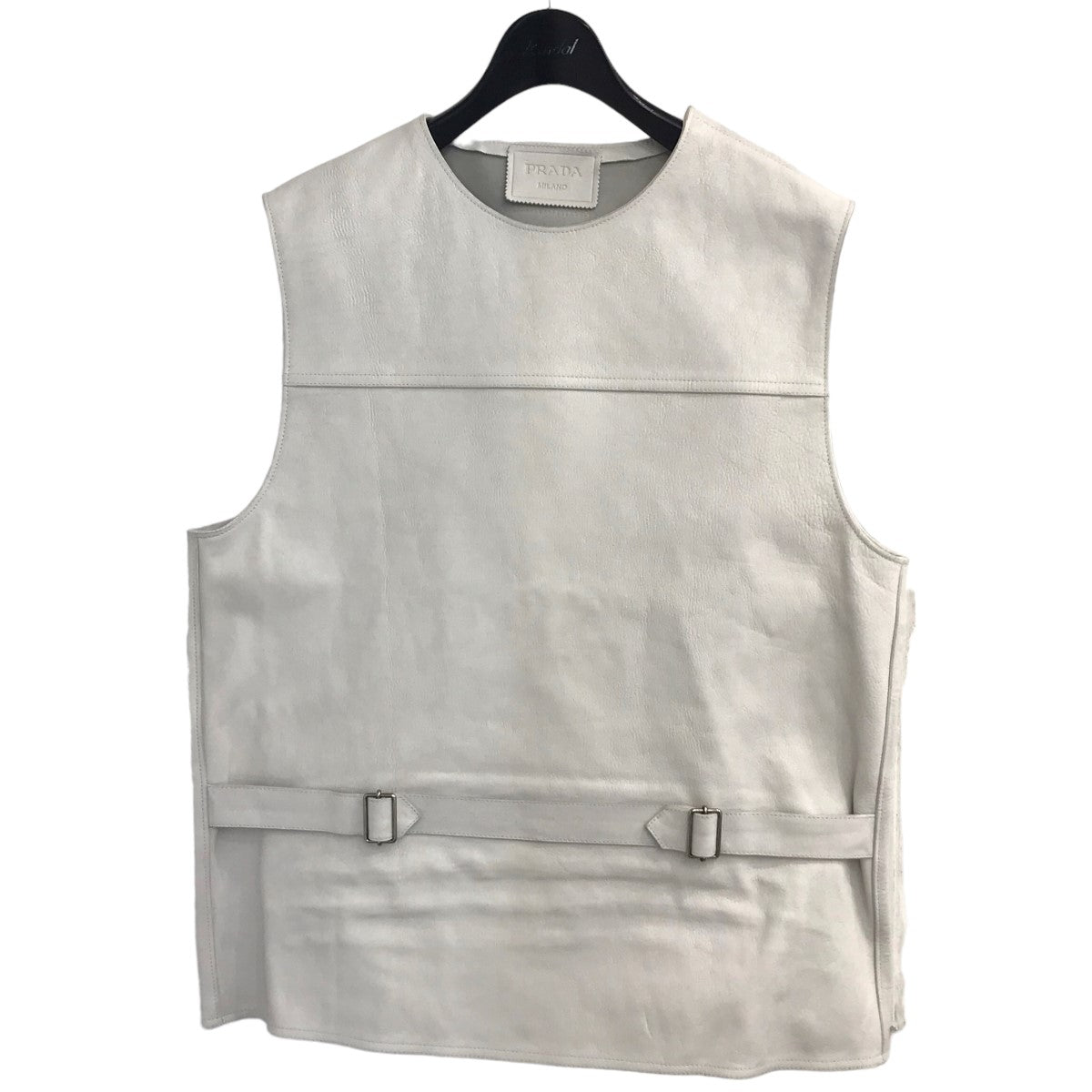 PRADA(プラダ) 23SSレザーベストUPC194 UPC194 ホワイト サイズ 48