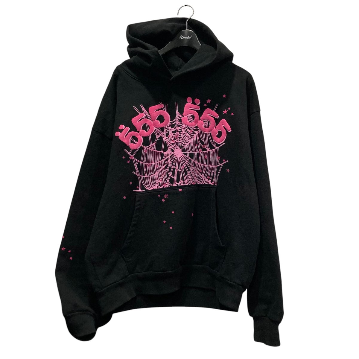 Sp5der(スパイダー) Angel NUMBER HOODIEナンバーパーカー ブラック