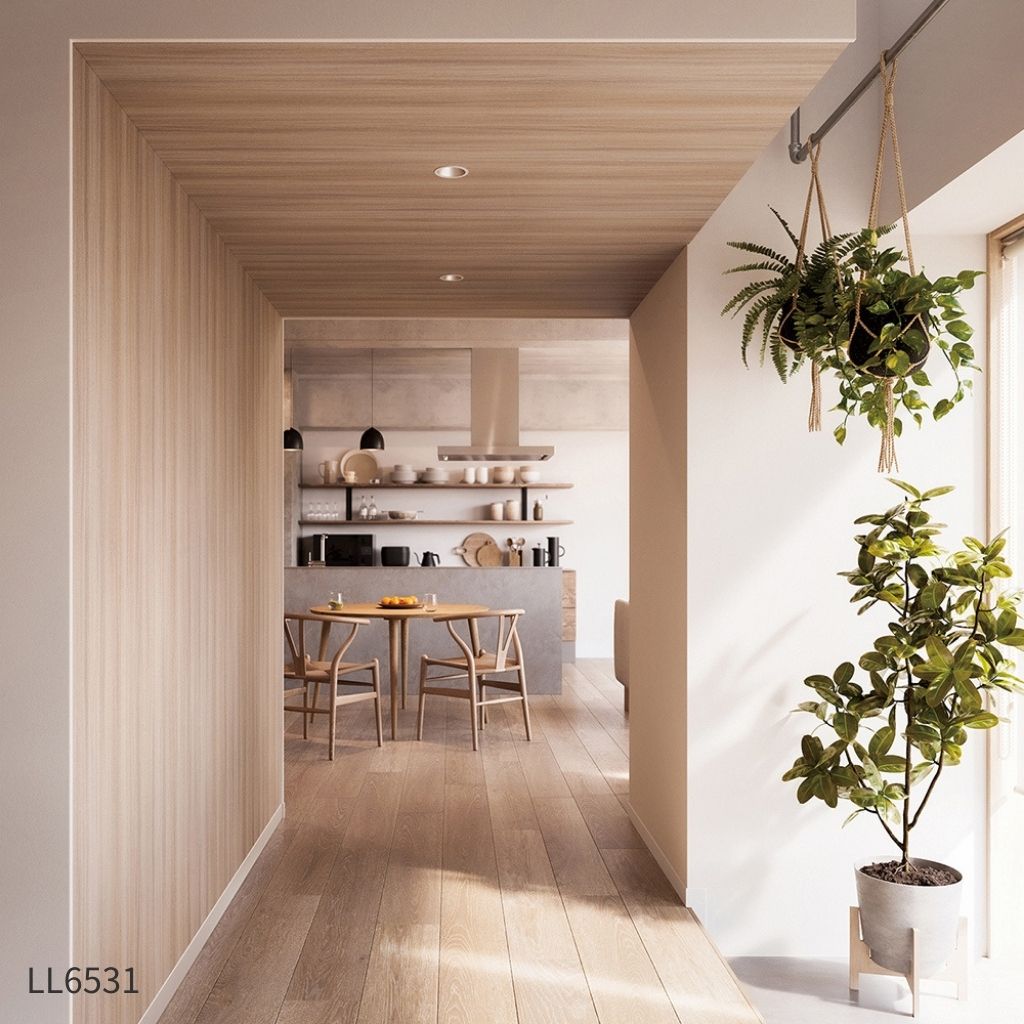 オーク板柾目（目地なし）｜LL6531・6532｜のり付き壁紙