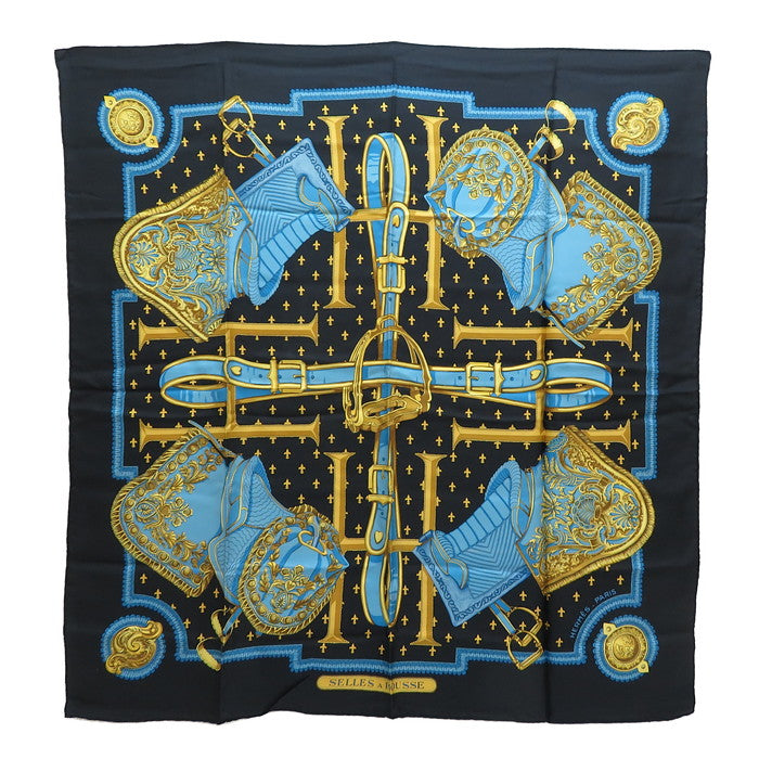 HERMES/エルメス】 カレ90 「カバーへの腰かけ」 △タグにペン書き