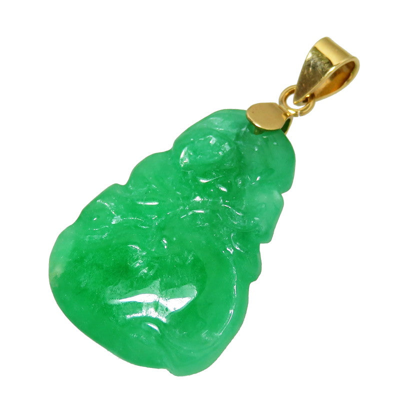 翡翠 ペンダントトップ K14ゴールド 14金 7.1g レディース 【中古