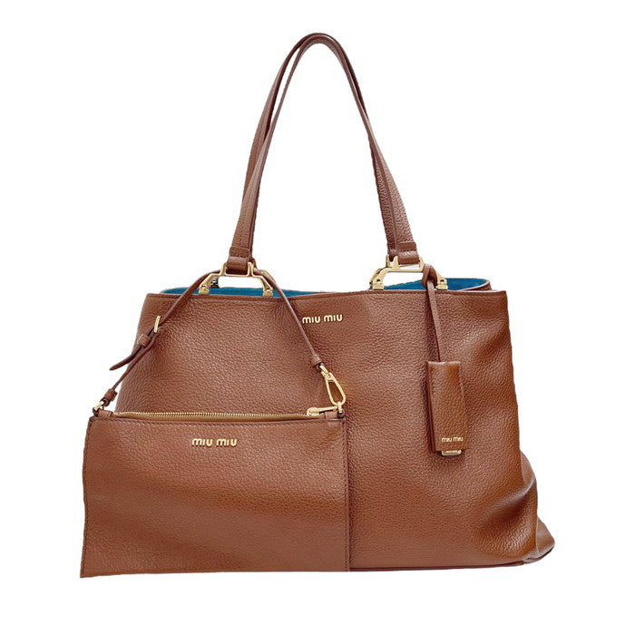 MIUMIU/ミュウミュウ】 マドラス 5BG002 トートバッグ レザー ブラウン