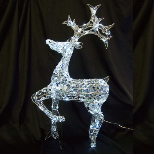 クリスタルトナカイ L3D365/3Dモチーフ イルミネーション/白色LED90球