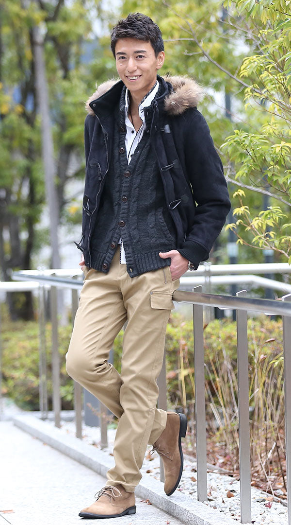 ムートンコート ニットアウター シャツ デザインパンツ snp_av0933の