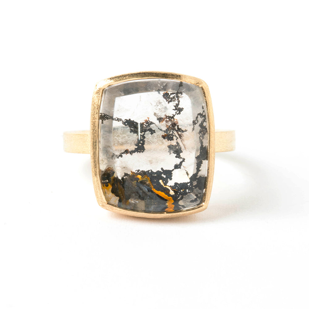 1点もの 】指輪 リング K18 天然石 デンドリティッククォーツ