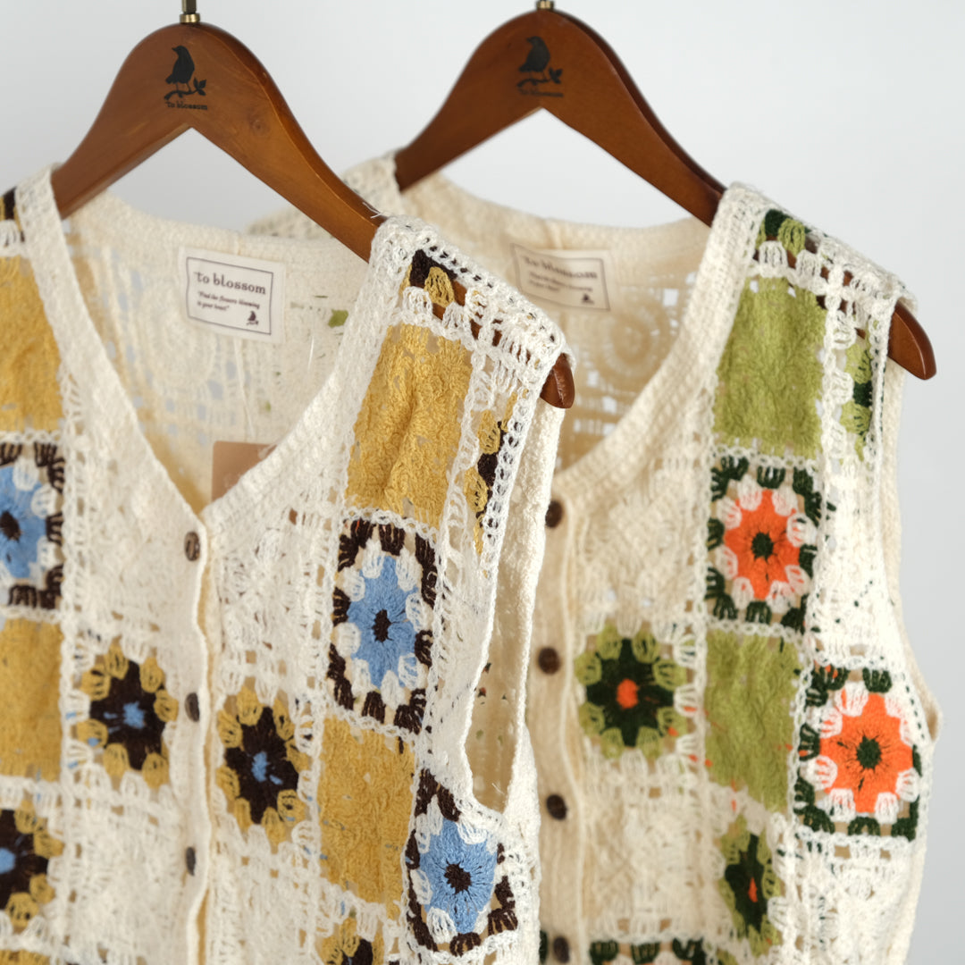 パッチワーク風ベスト – to blossom