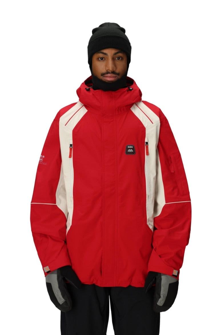 686 ロクハチロク MENS 2002 X3 SHELL JACKET TRUE RED COLORBLOCK 25