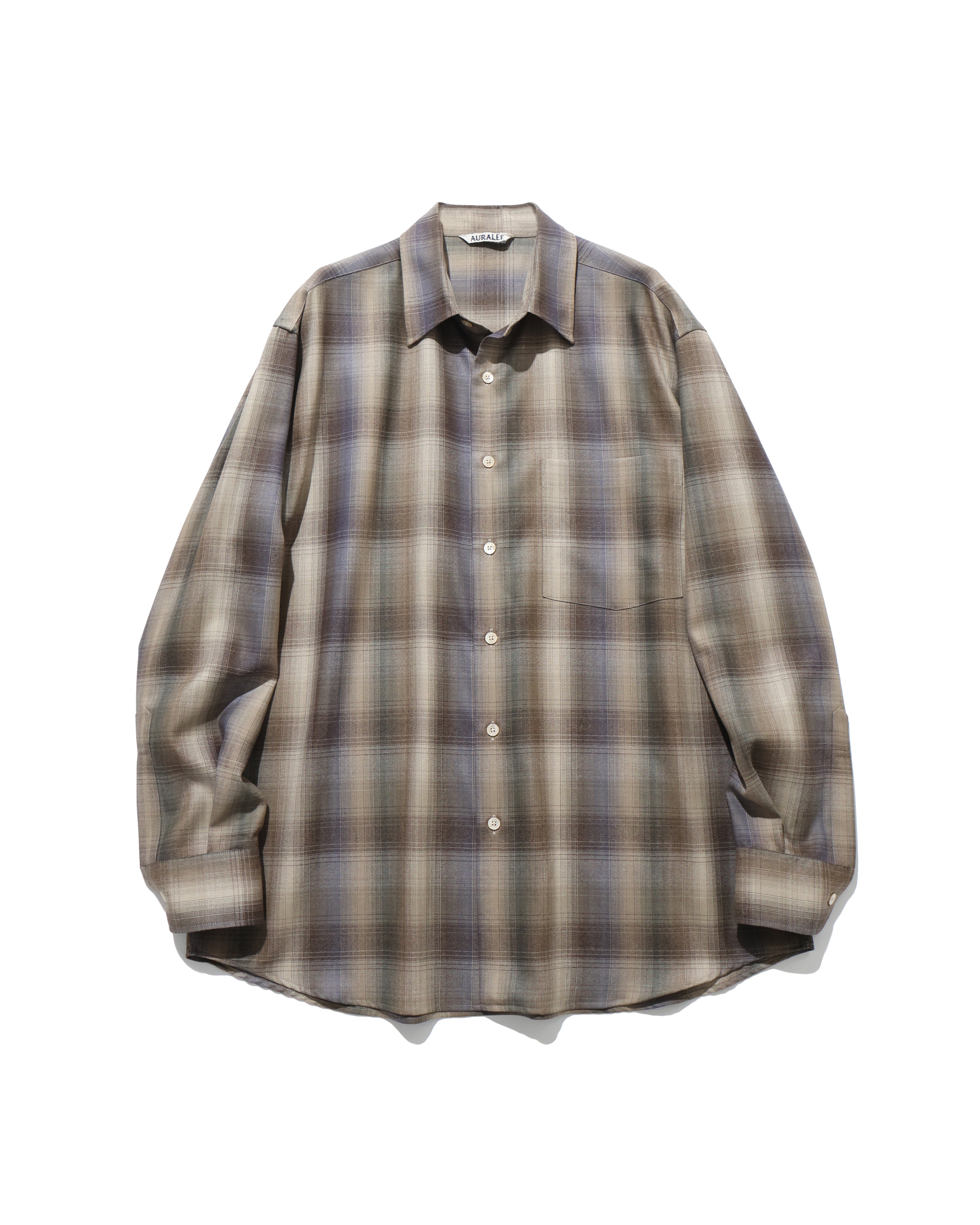 SUPER LIGHT WOOL CHECK SHIRT BROWN BLUE CHECK – TIME AFTER TIME
