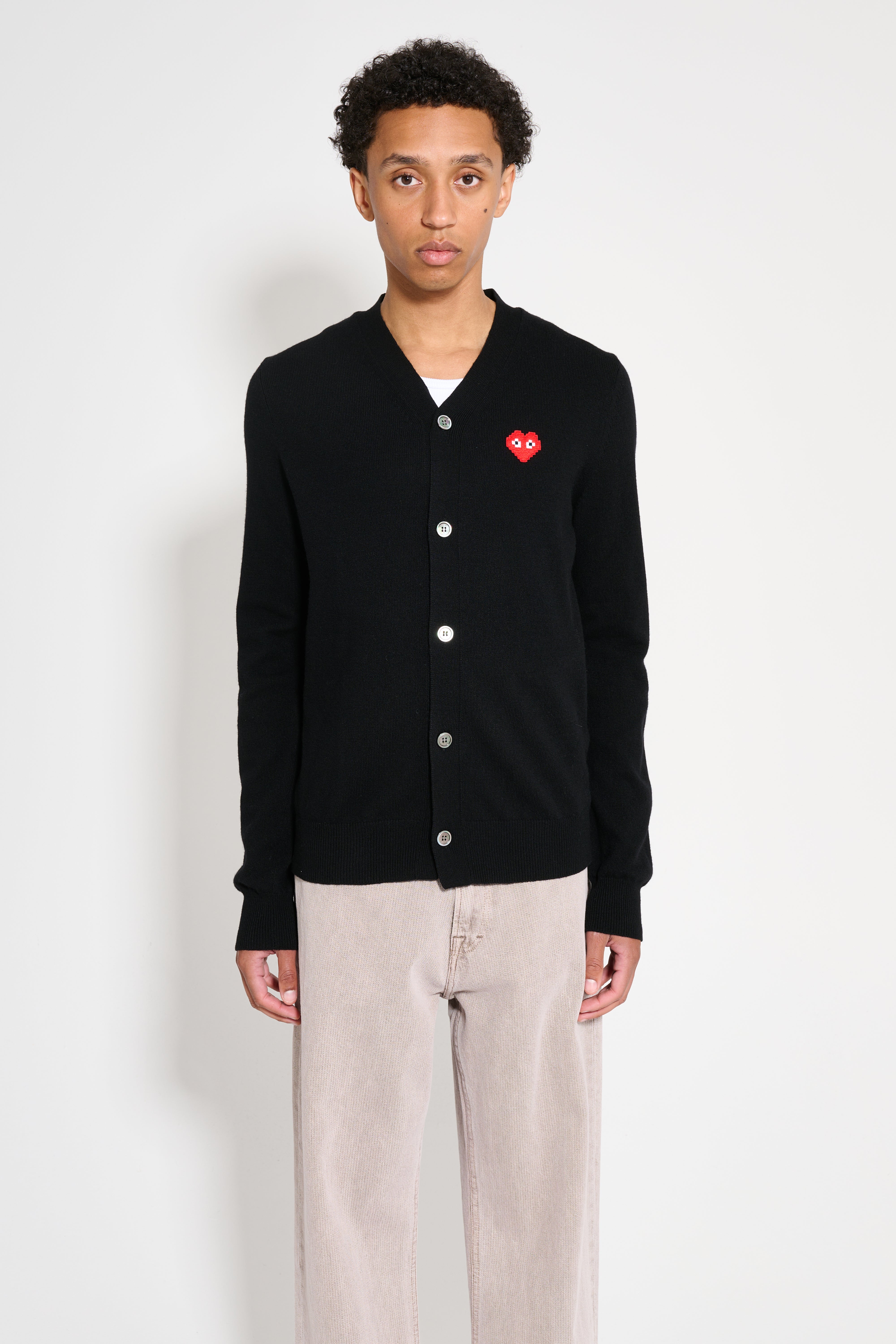 Comme des Garçons Play x Invader Cardigan Black – Très Bien