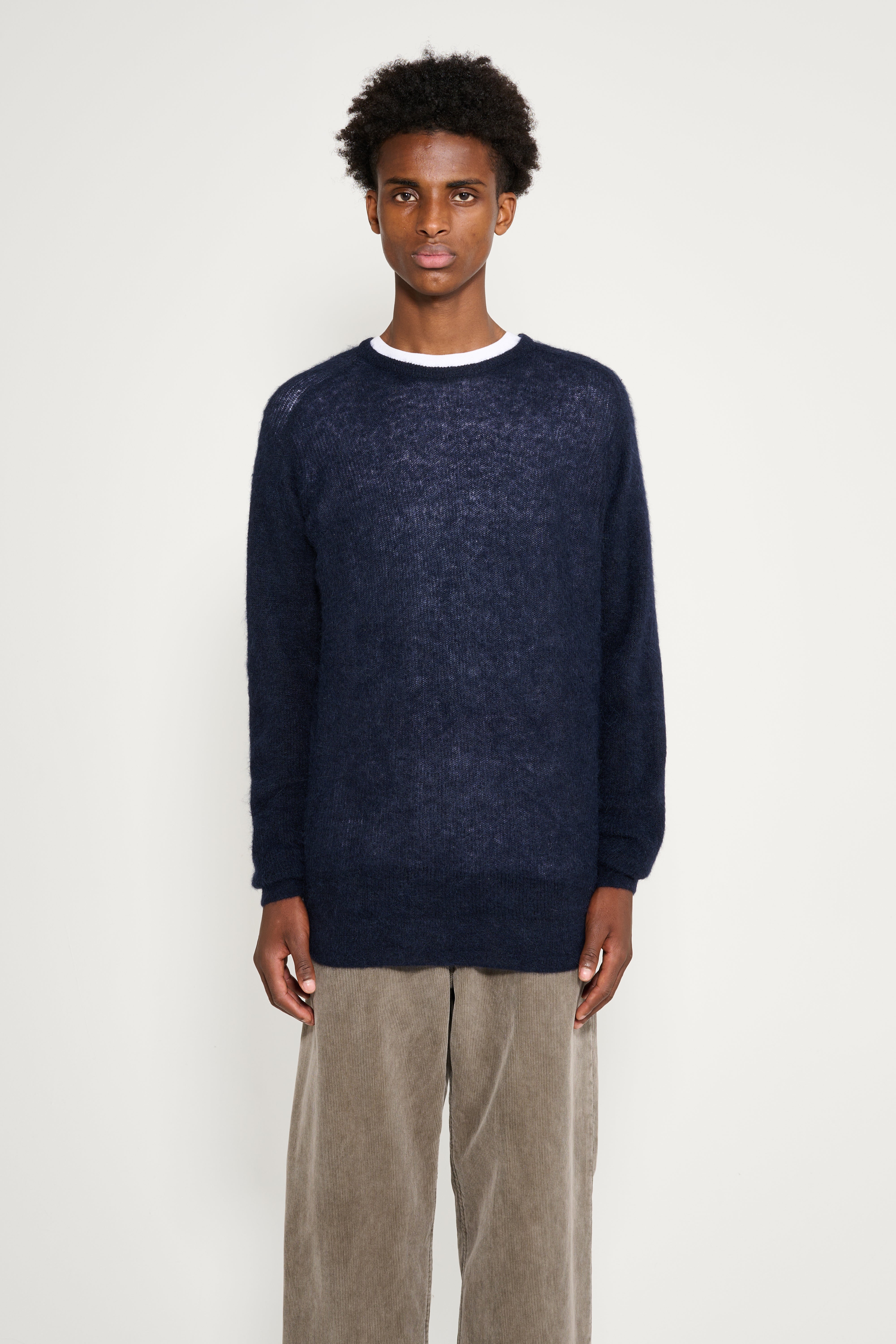 Auralee Baby Suri Alpaca Sheer Knit P/O Navy – Très Bien