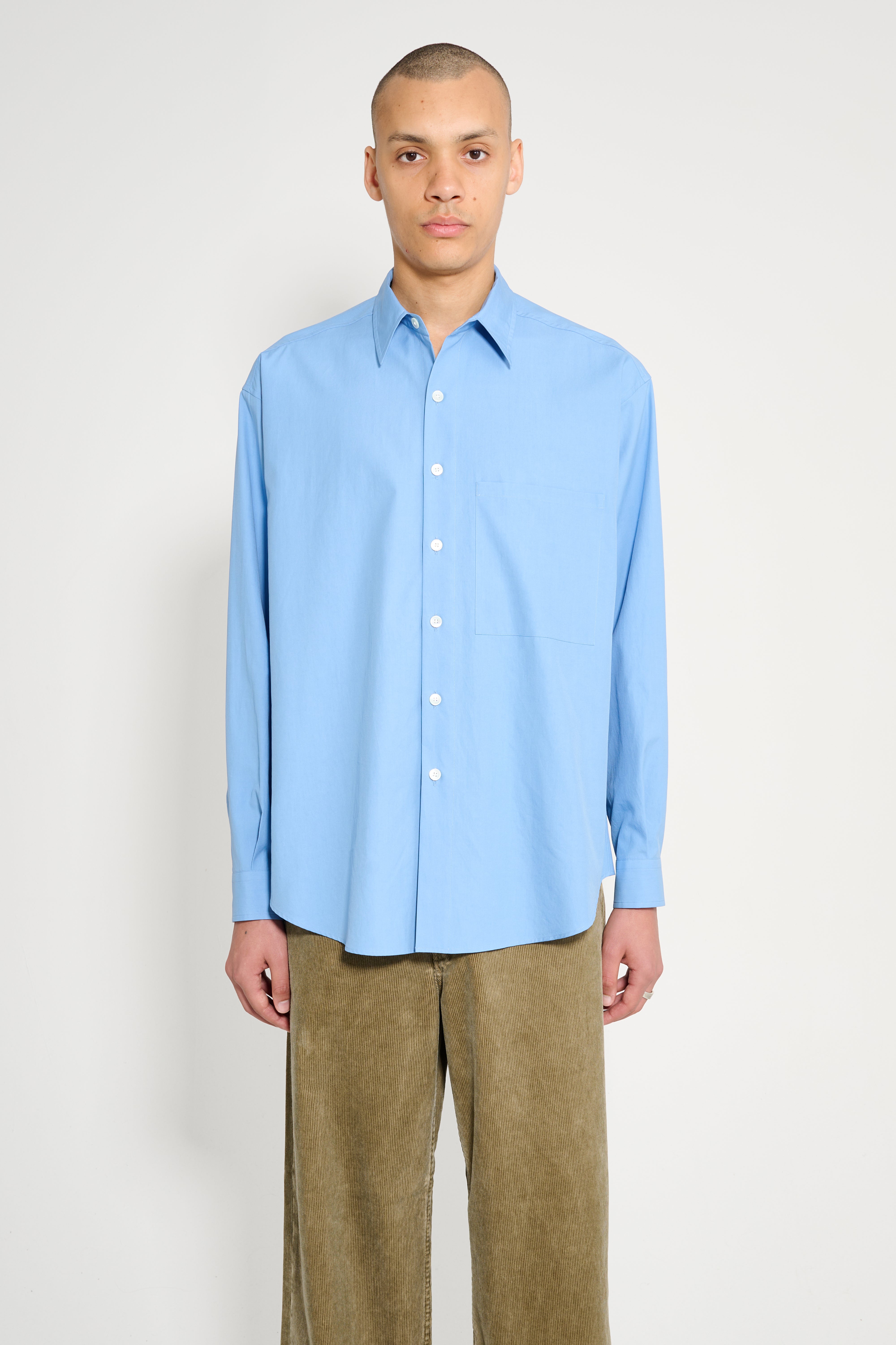 Auralee Washed Finx Twill Big Shirt Blue – Très Bien
