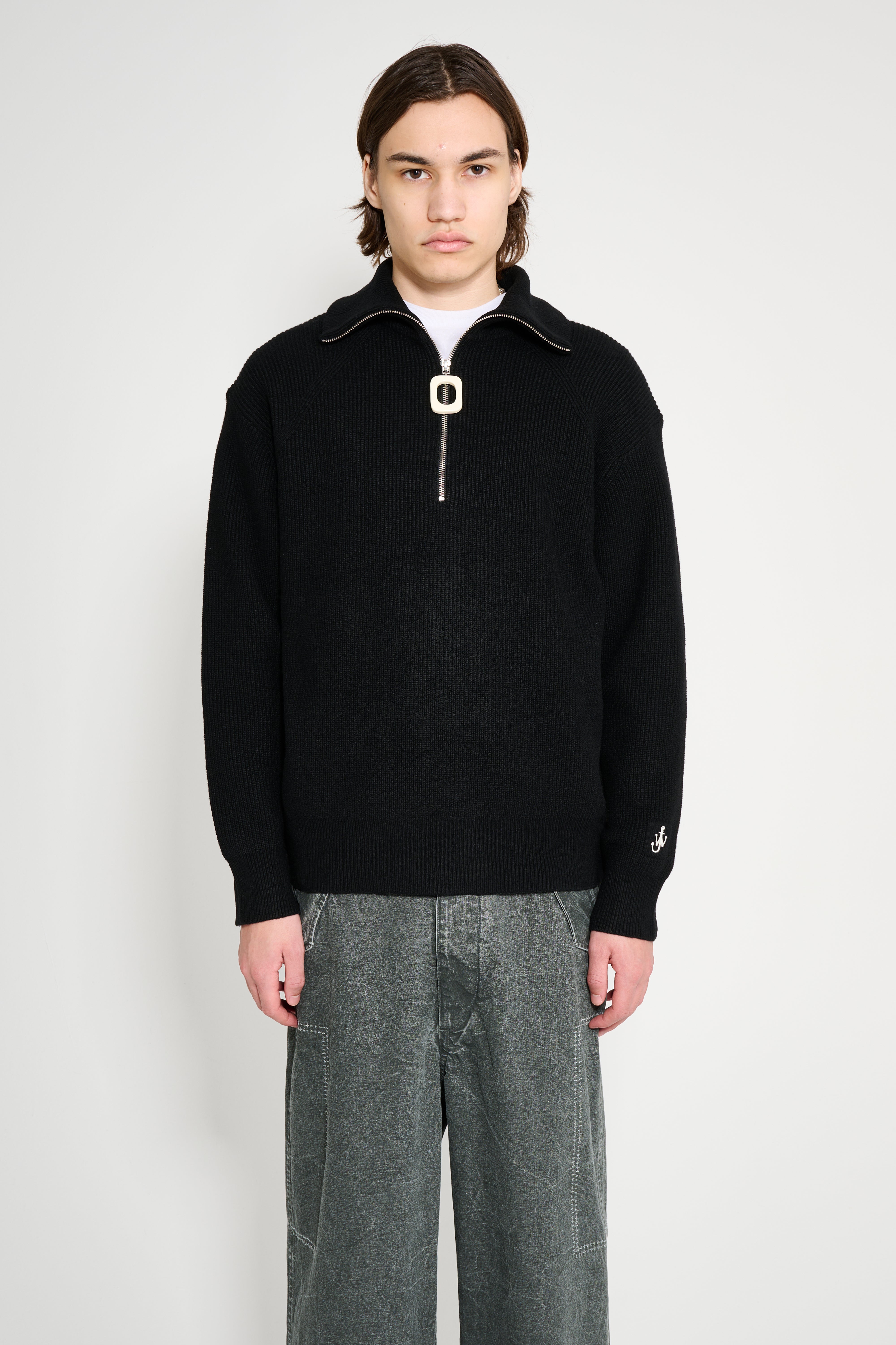 JW Anderson Half Zip Jumper Black – Très Bien
