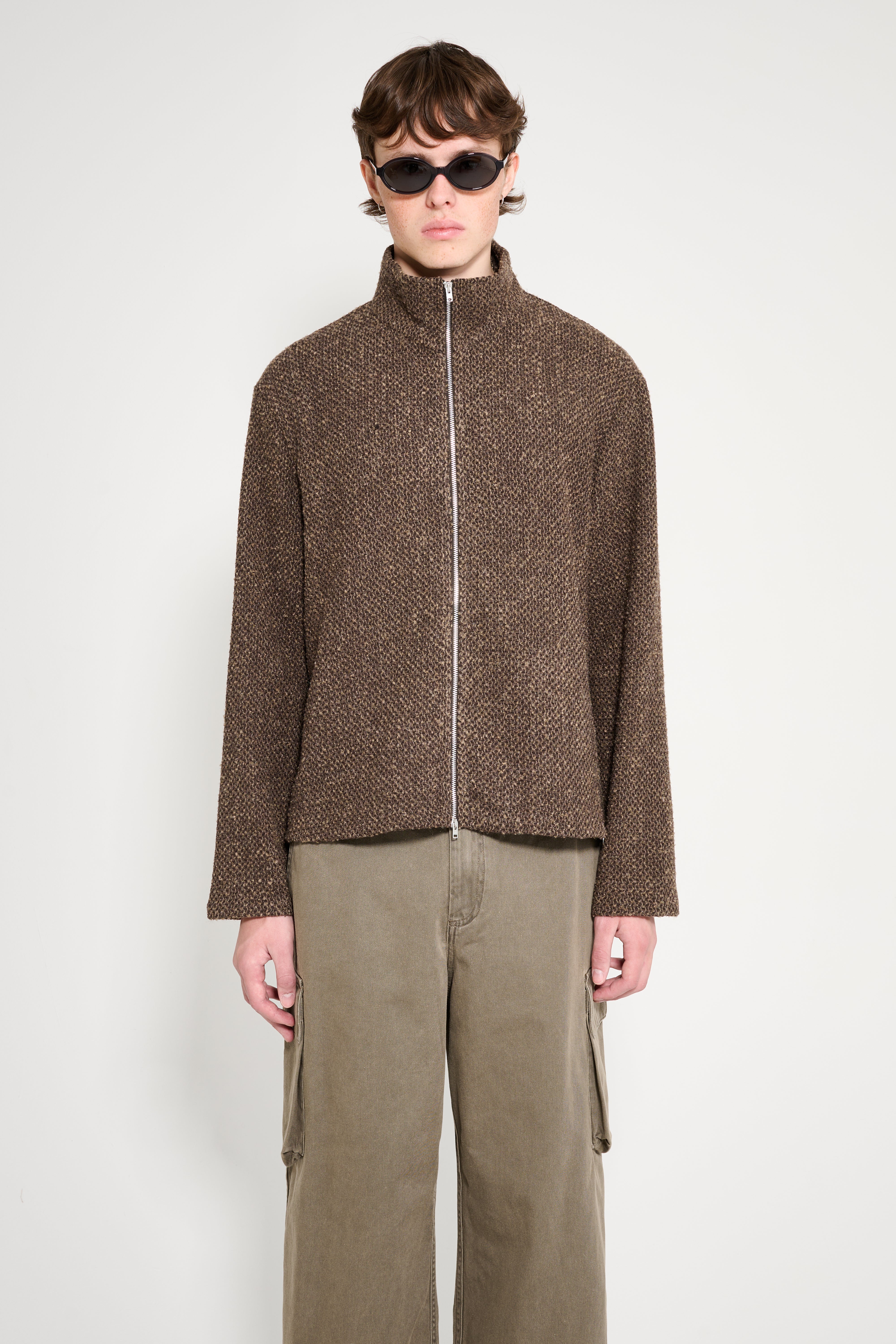 Our Legacy Shrunken Fullzip Polo Brown Sparse Buckle Weave – Très Bien