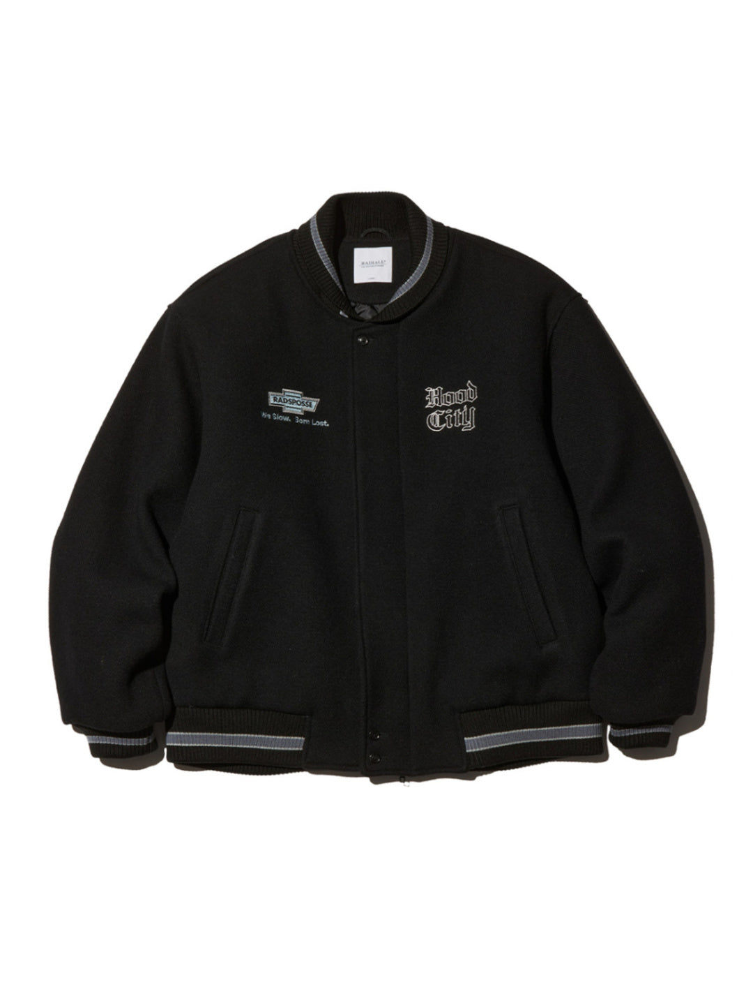 RADIALL | HOOD CITY - VARSITY JACKET - Black – TRUMPS