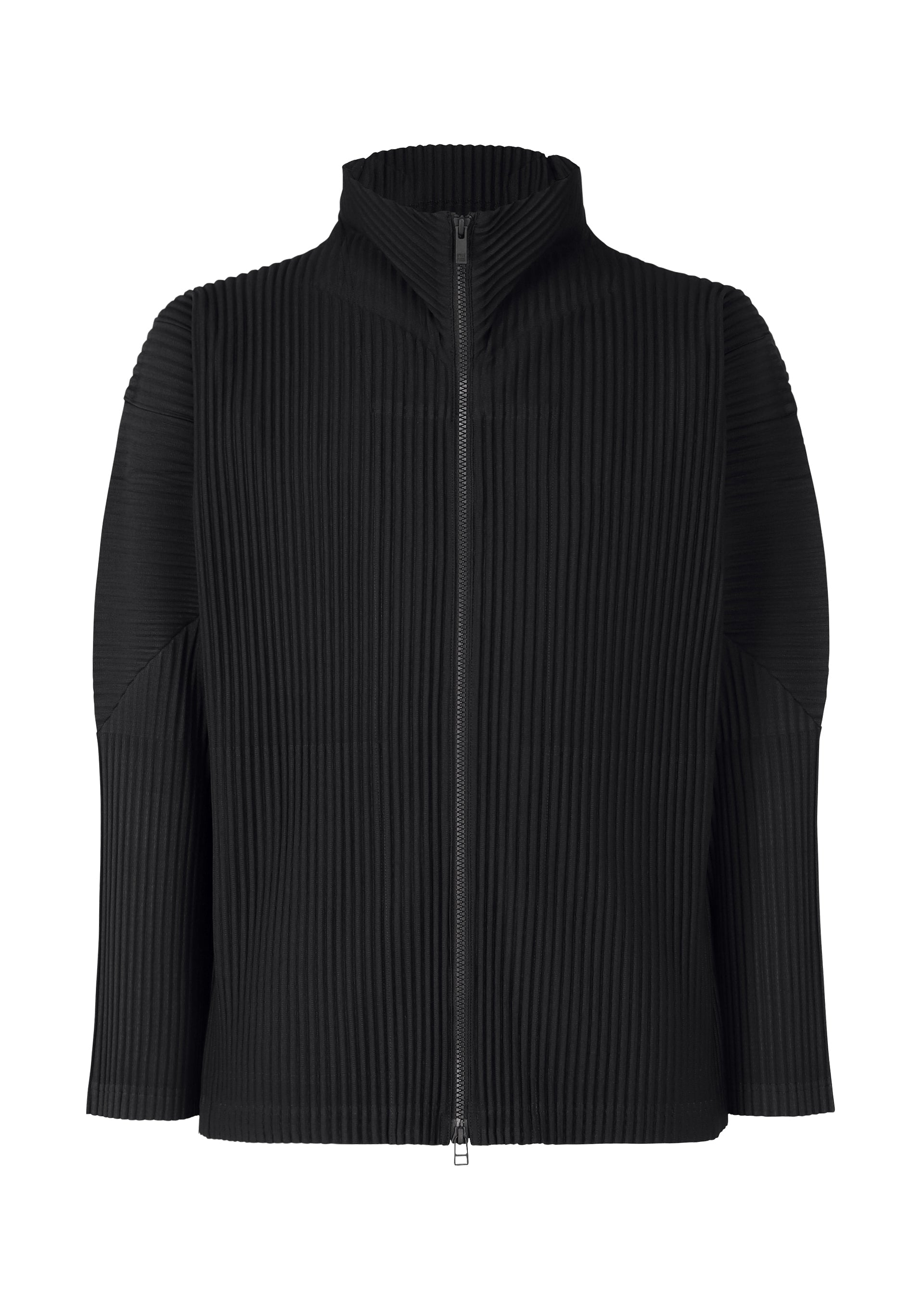 BASICS Two-Way Zip Pleated Jacket Black – The official ISSEY