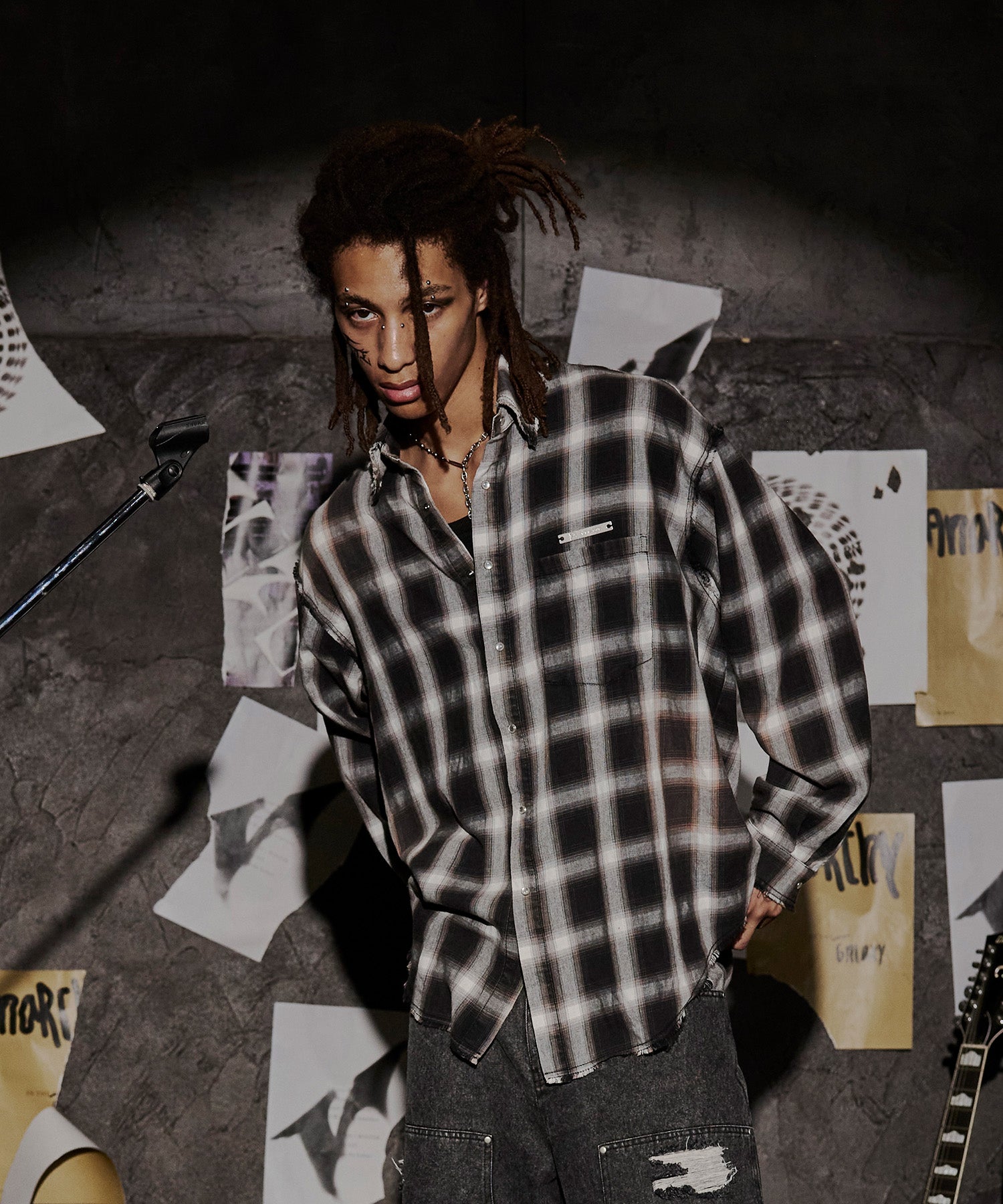 Long Sleeve Check Shirt(Chacoal) – VI E DIT