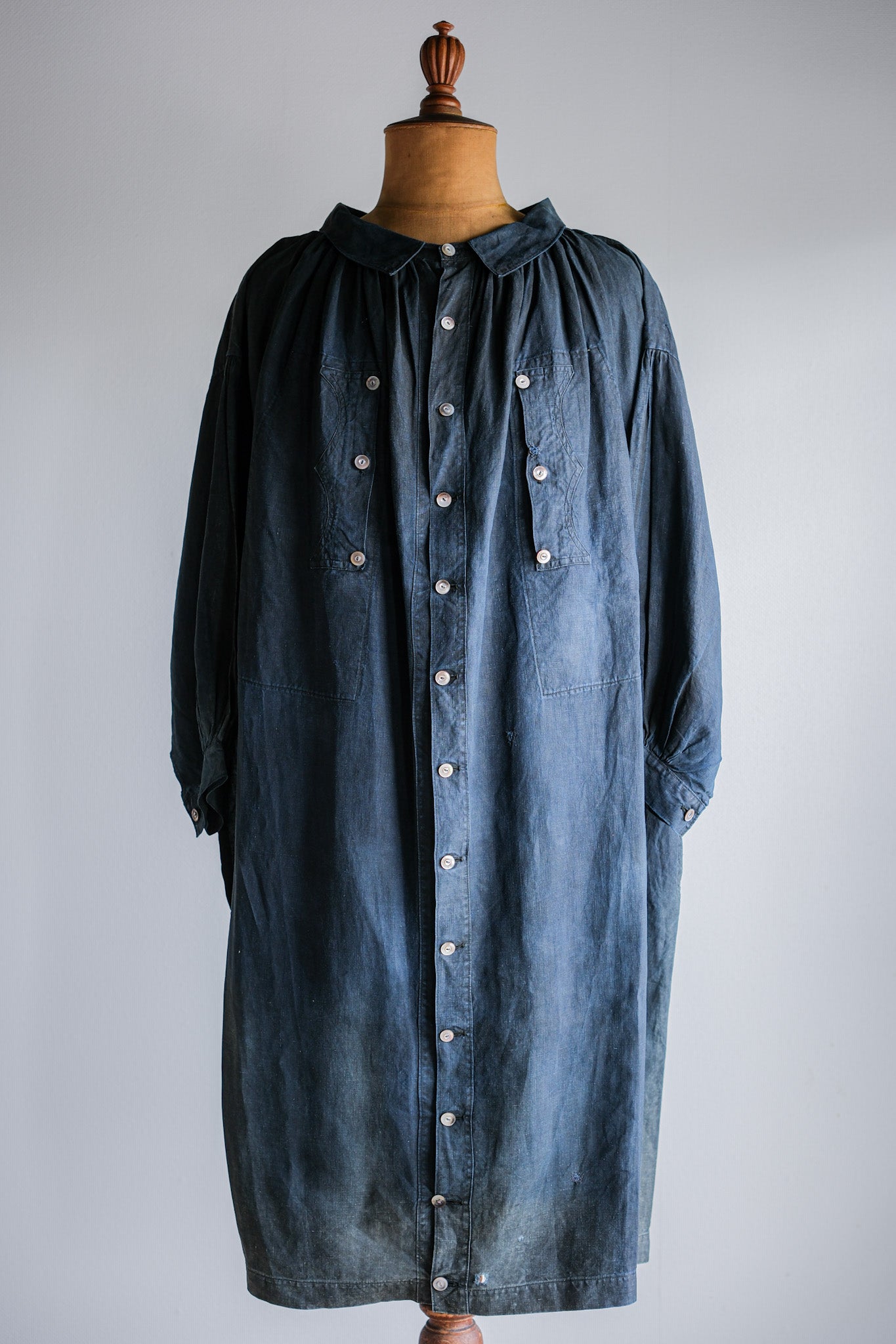Early 20th C] French Antique Indigo Linen Smock 