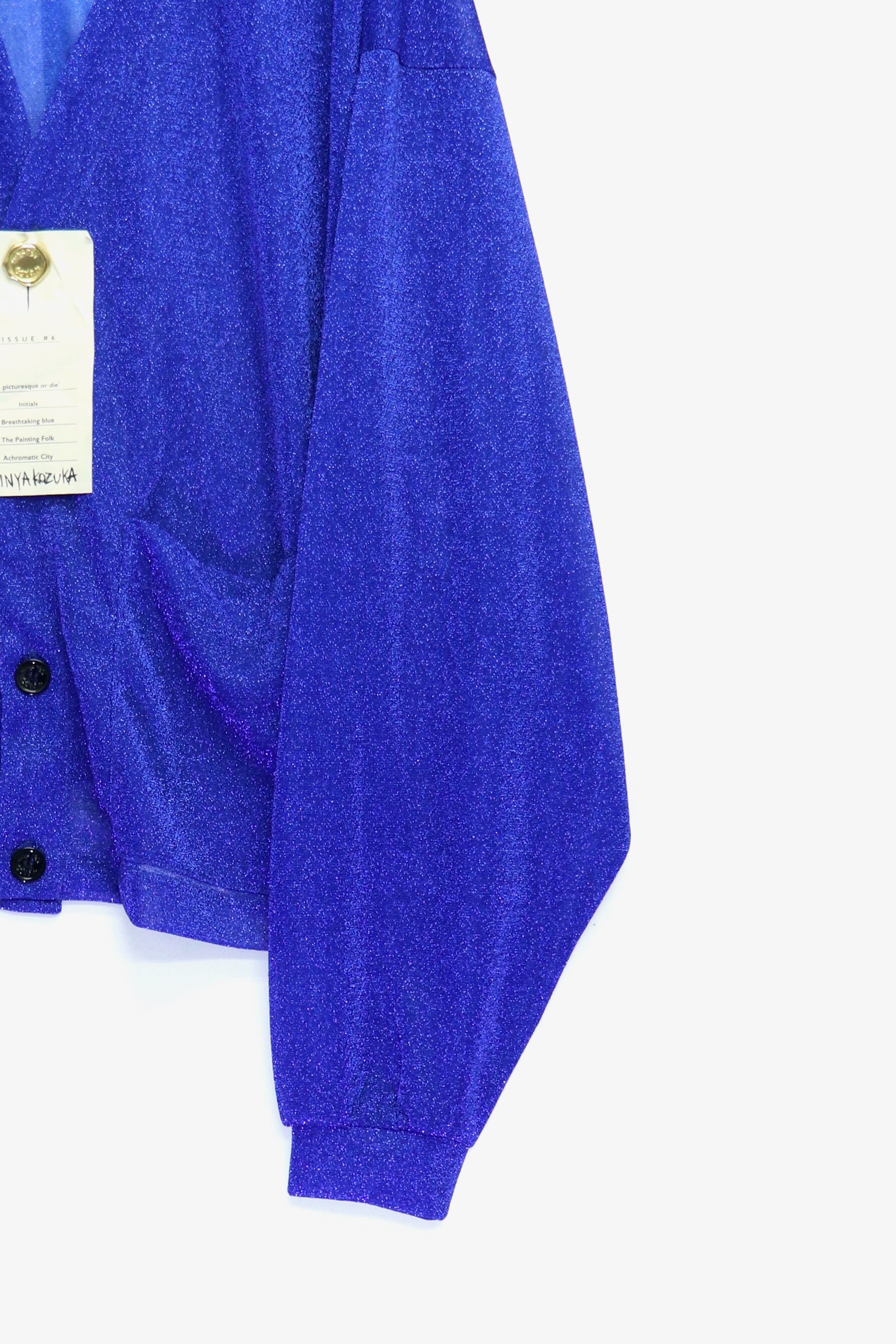 SHINYAKOZUKA(シンヤコヅカ)のMASSIVE CARDI METALLIC BLUE(ニット)の