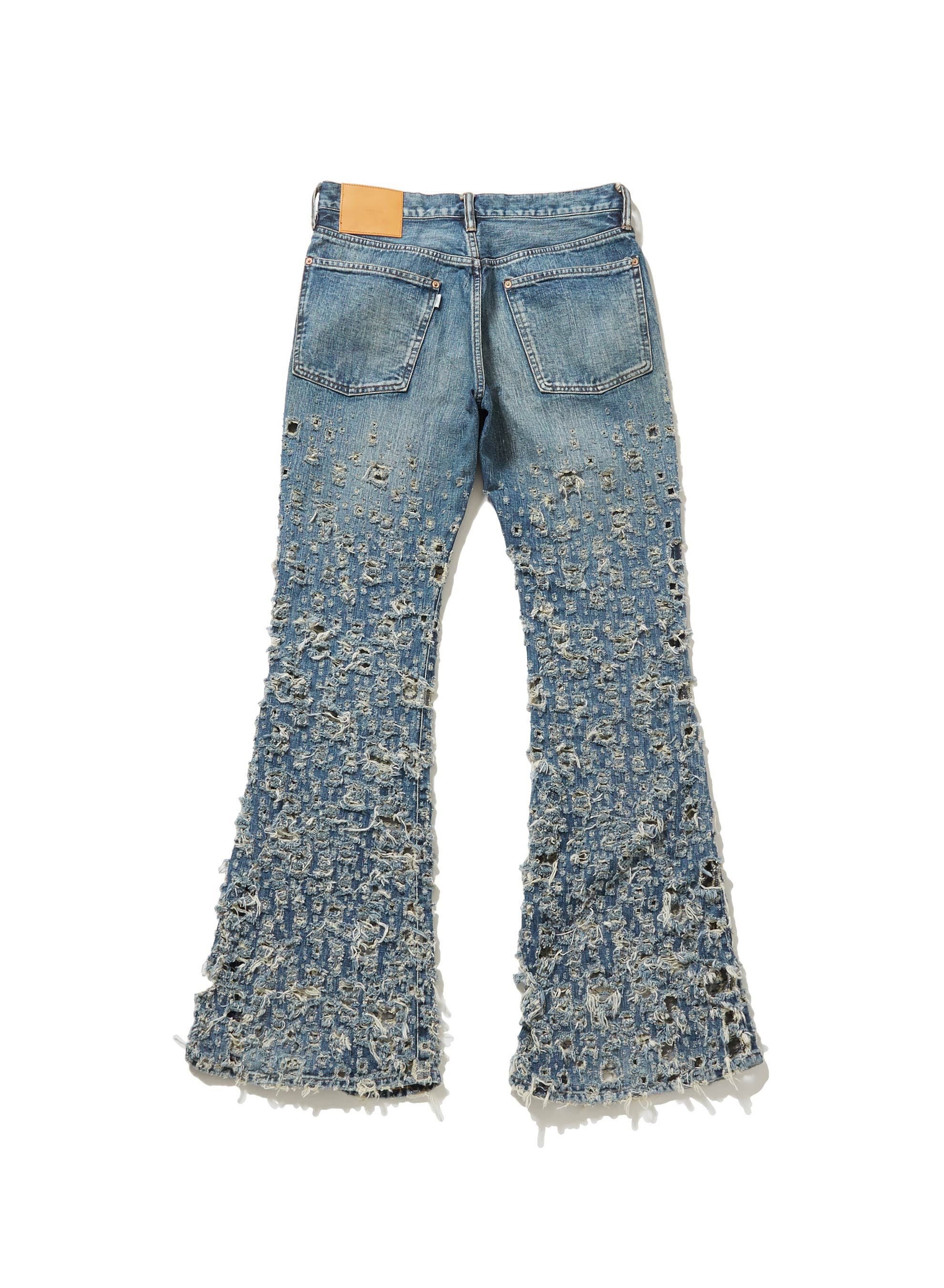 SUGARHILL(シュガーヒル)のCRASHED MODERN DENIM FLARED TROUSERSの
