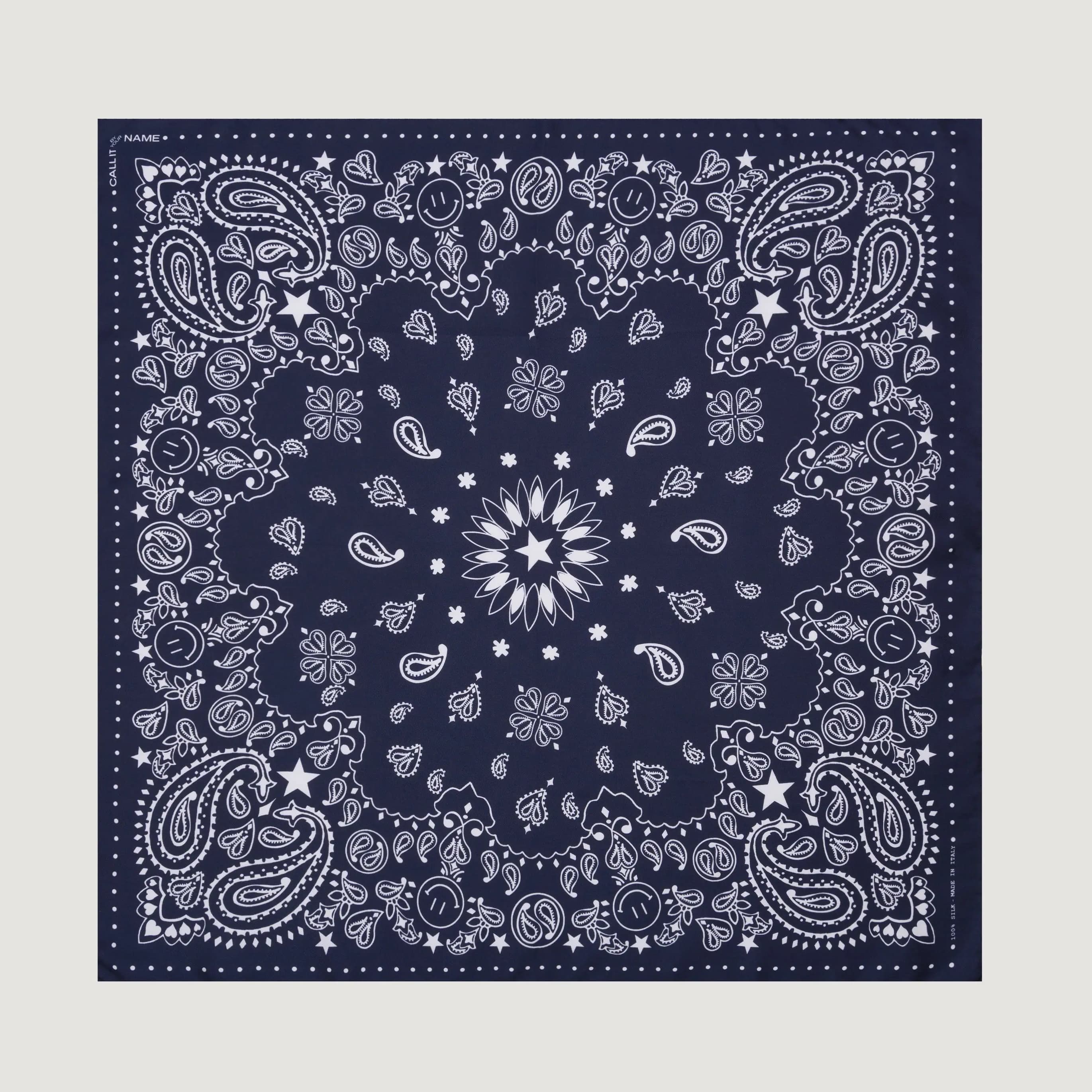 Call It By Your Name | Bandana en Soie - NAVY - Petit Modèle