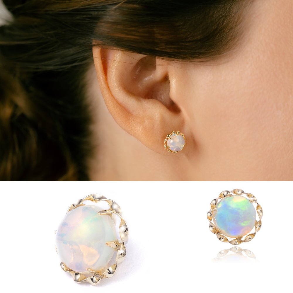 K18 オパール ボディピアス（軟骨ピアス）アウターコンクにオススメ