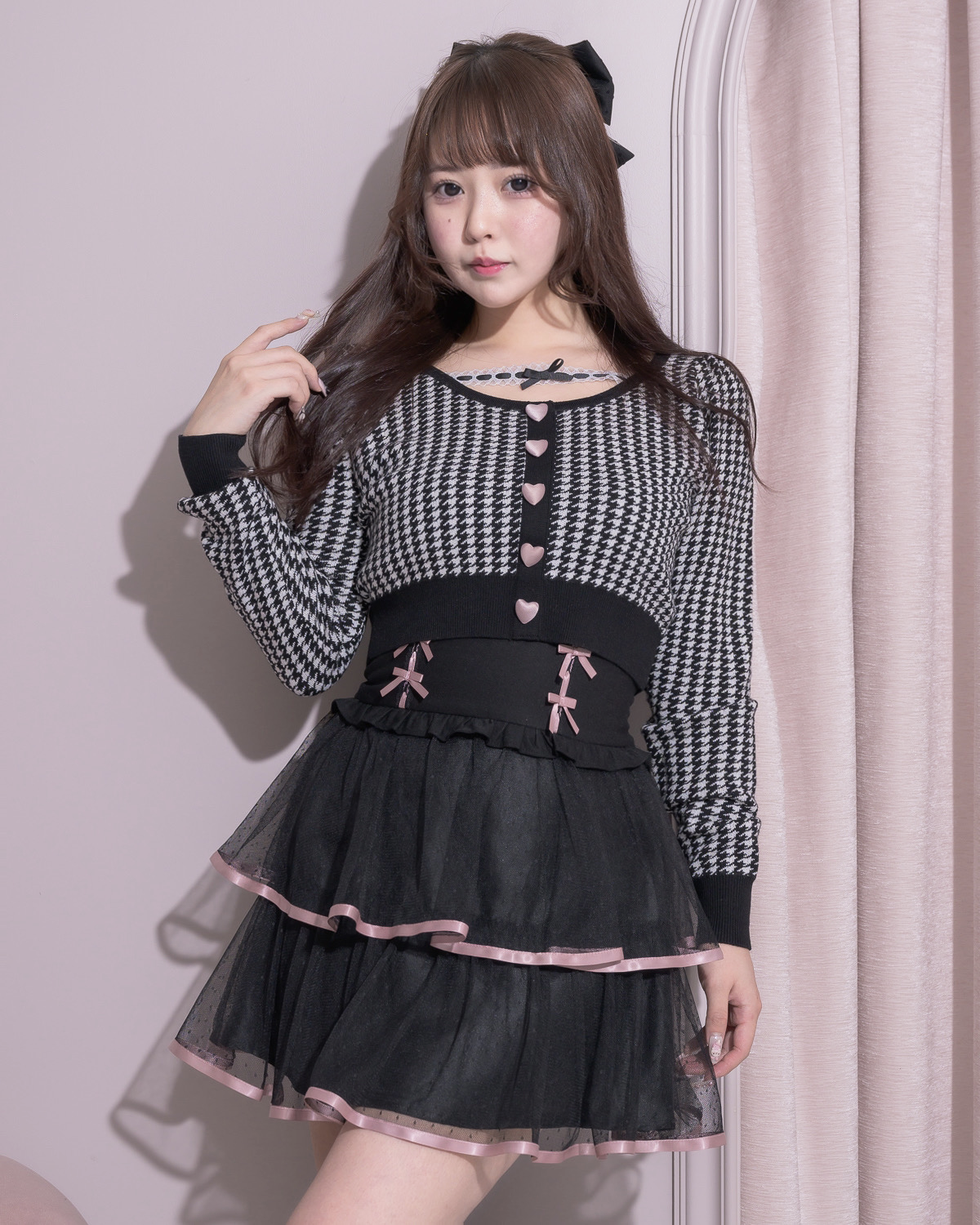 ドットチュールフリルティアードスカート – pium