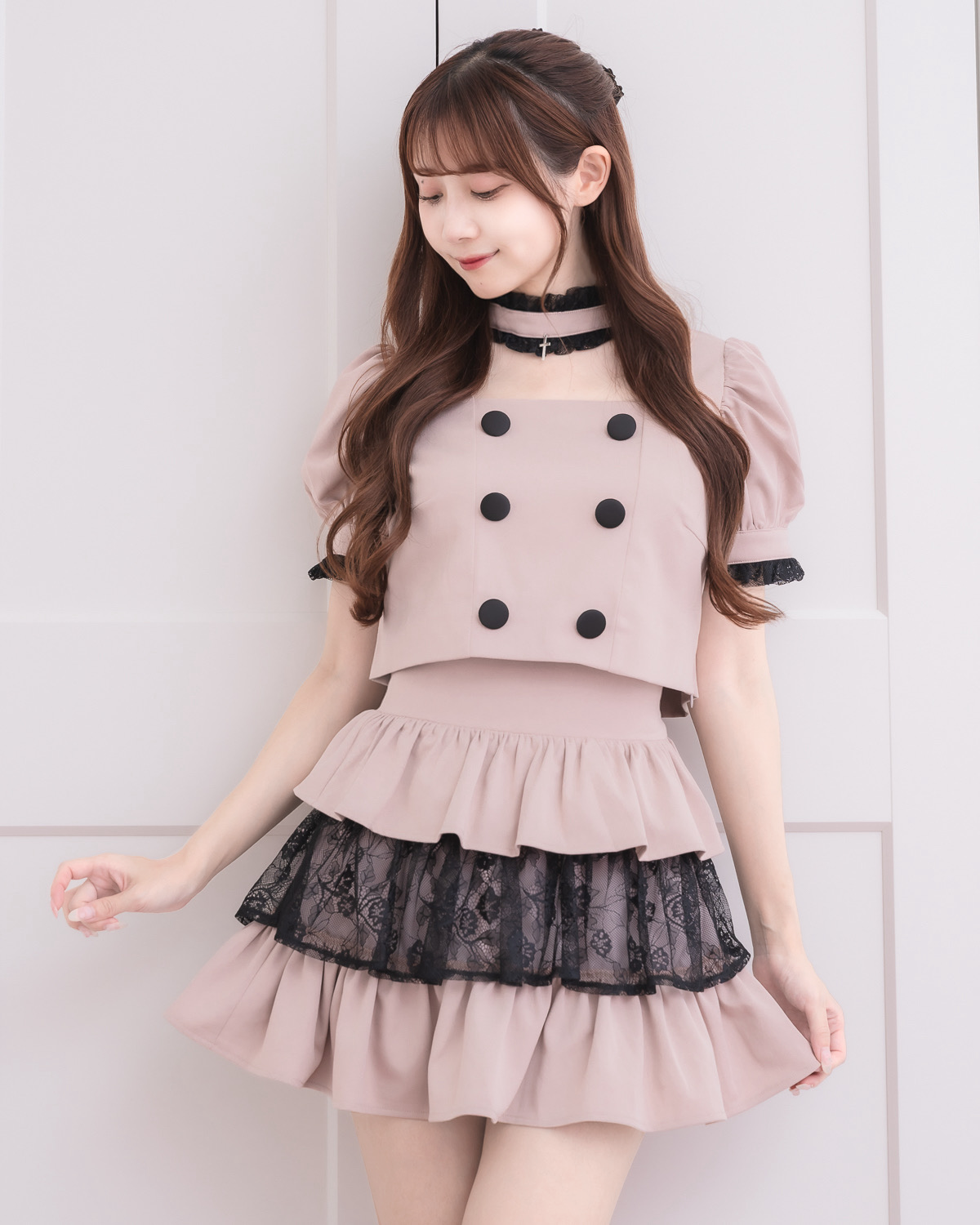 レースフリルクロスチョーカートップス – pium