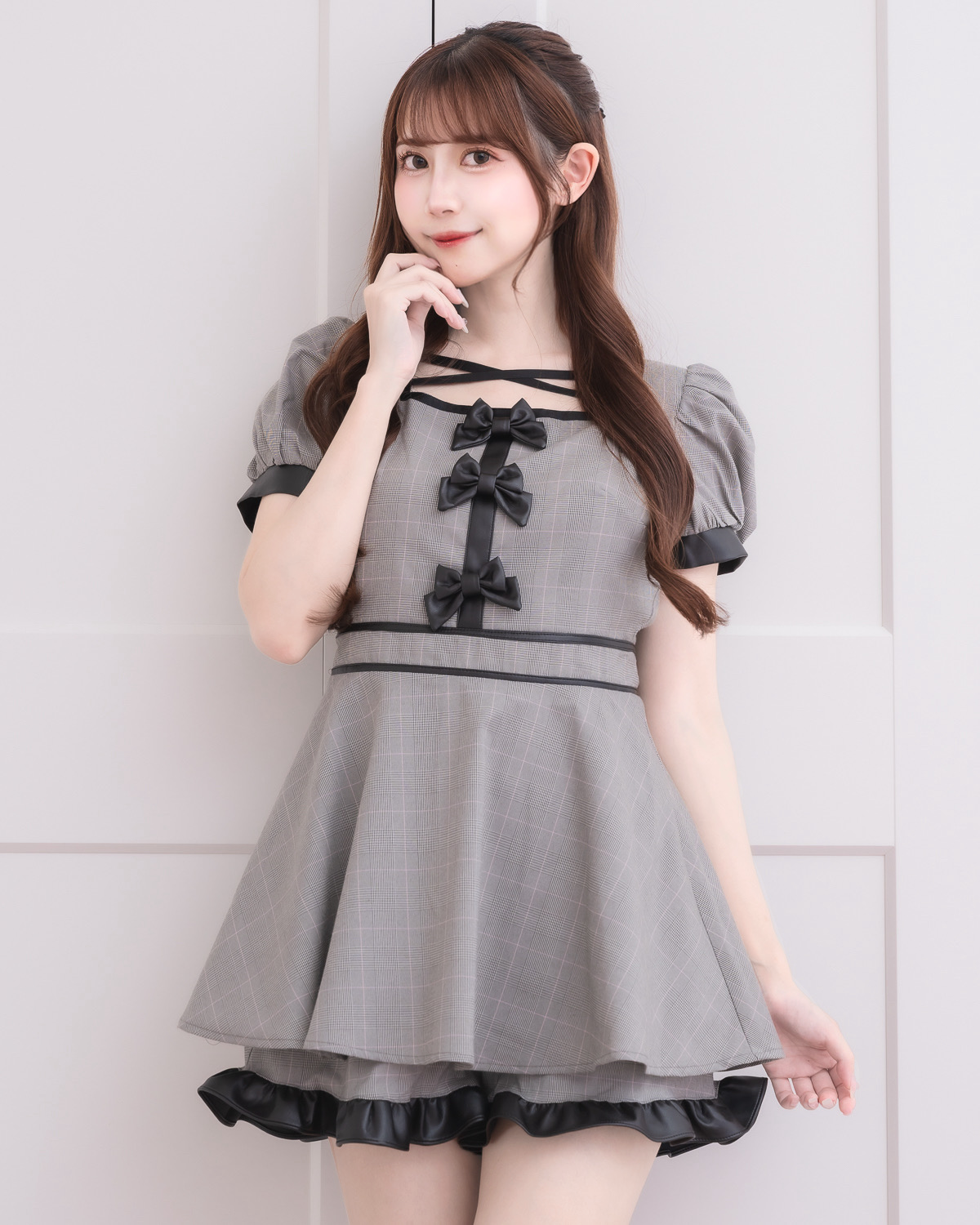 バイカラーレザーリボンセットアップ – pium