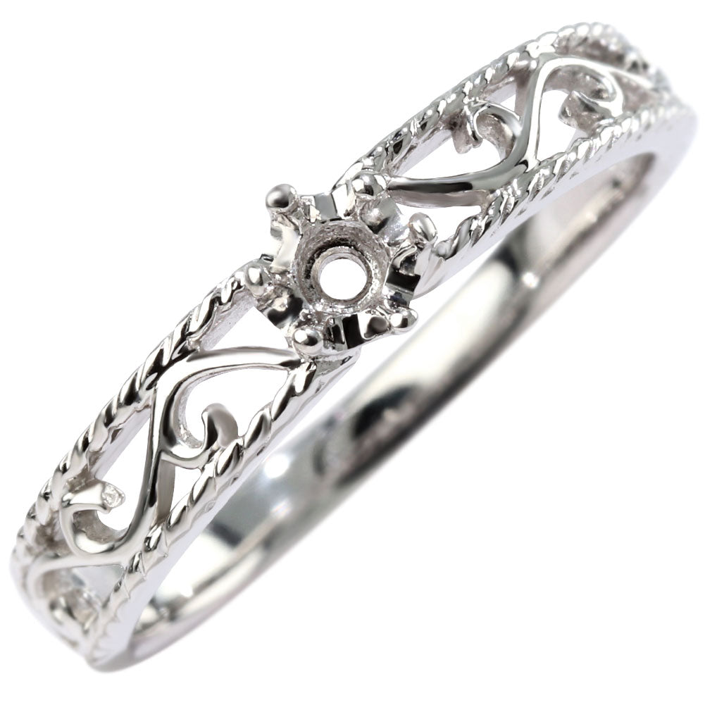 アラベスク リング 指輪 レディース 王冠 一粒 空枠 3mm セミオーダー