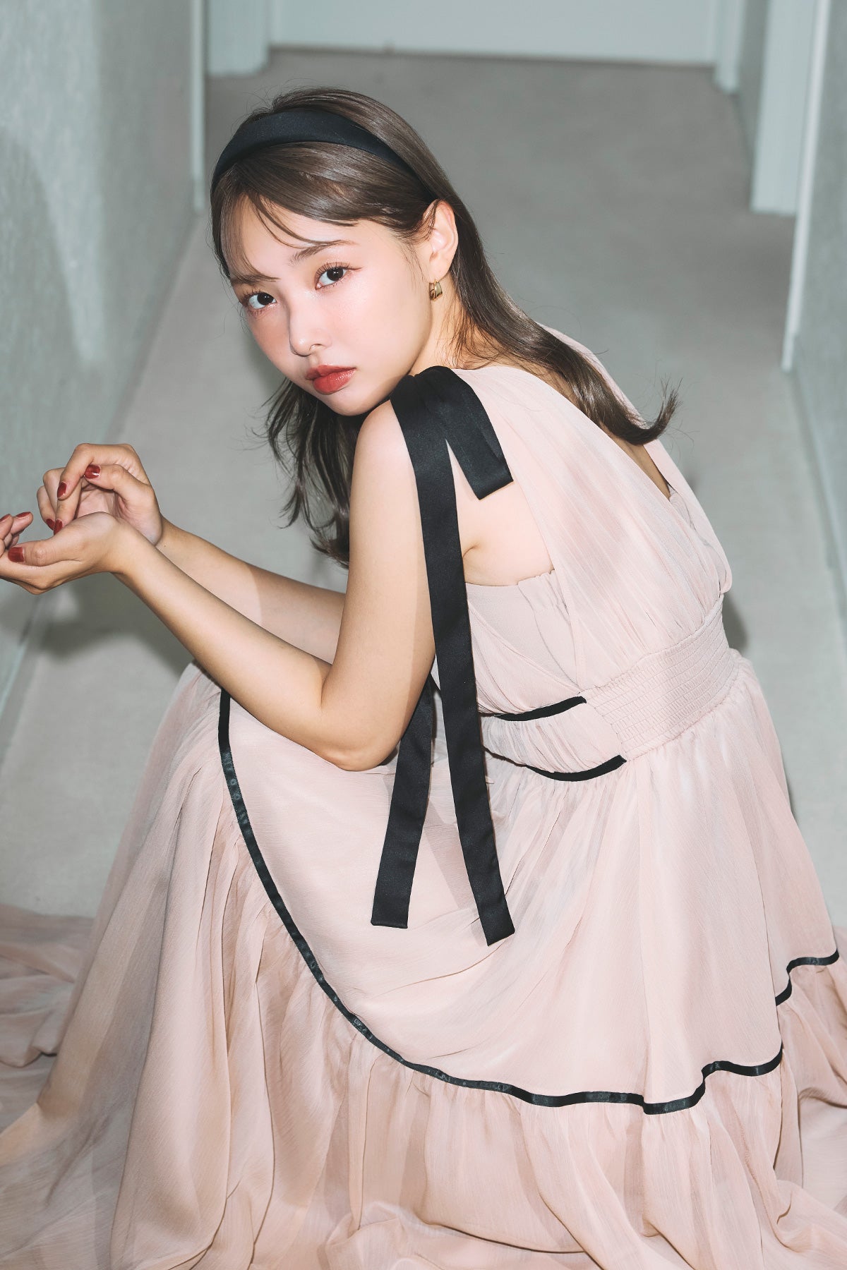 ショルダーリボンシフォンワンピース – poláura OFFICIAL ONLINE STORE