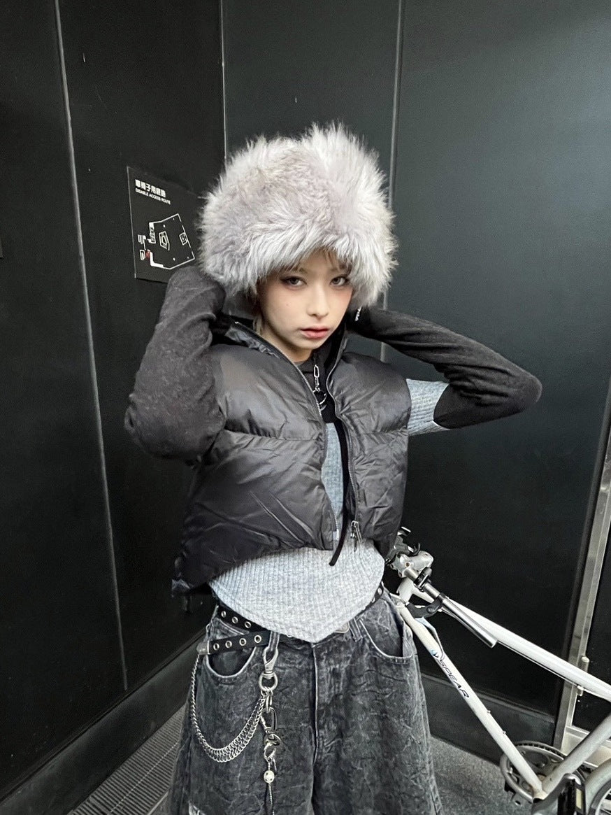 受注制【Never mind the XU】short padding vest (2color) / 【ネバー