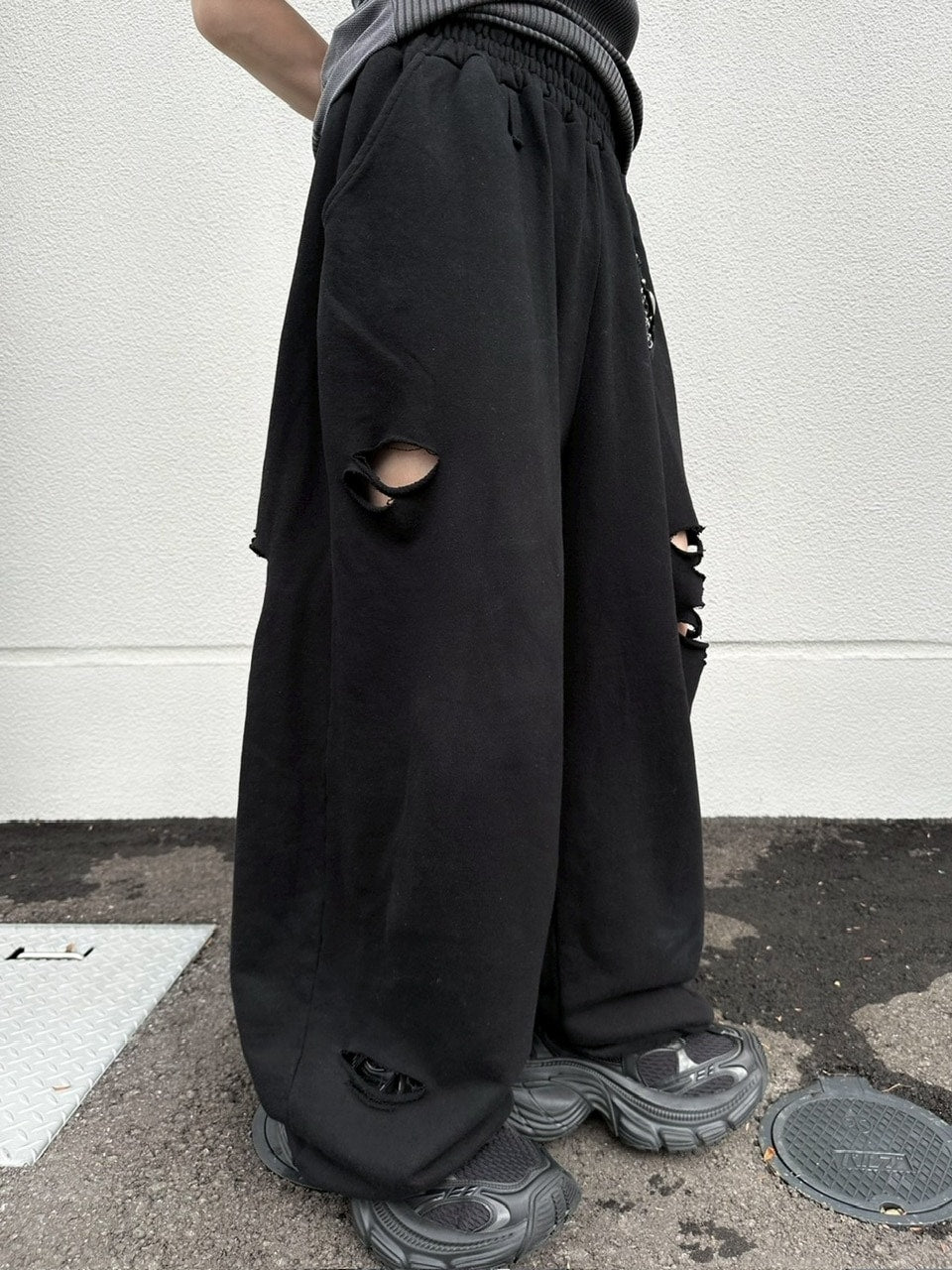 LUV CODE】damage wide sweat pants (3color) – PRESSING WEB SHOP