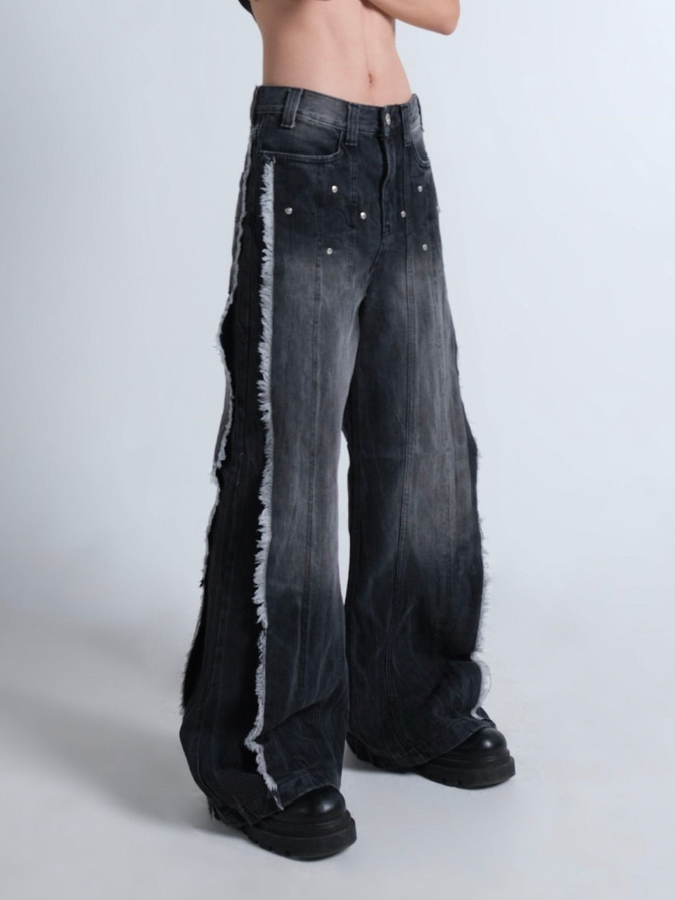 IFEELLUCKY】Wide flare stud pants / 【アイフィールラッキー】ワイド