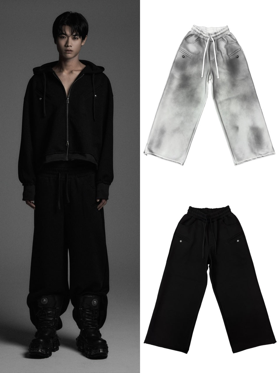 Rosen Kreuz】the taste“V” WIDE OVERFIT SET UP PANTS – PRESSING WEB