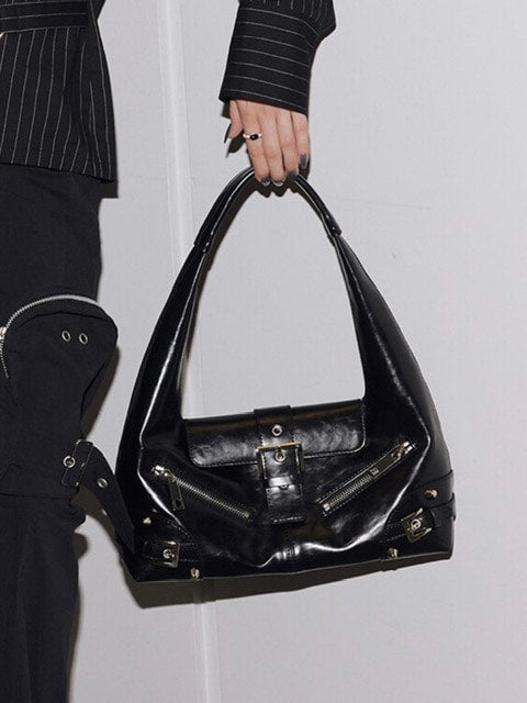 NOT KNOWING】Small Moto Hobo Bag (LEATHER) /【ノットノーイング