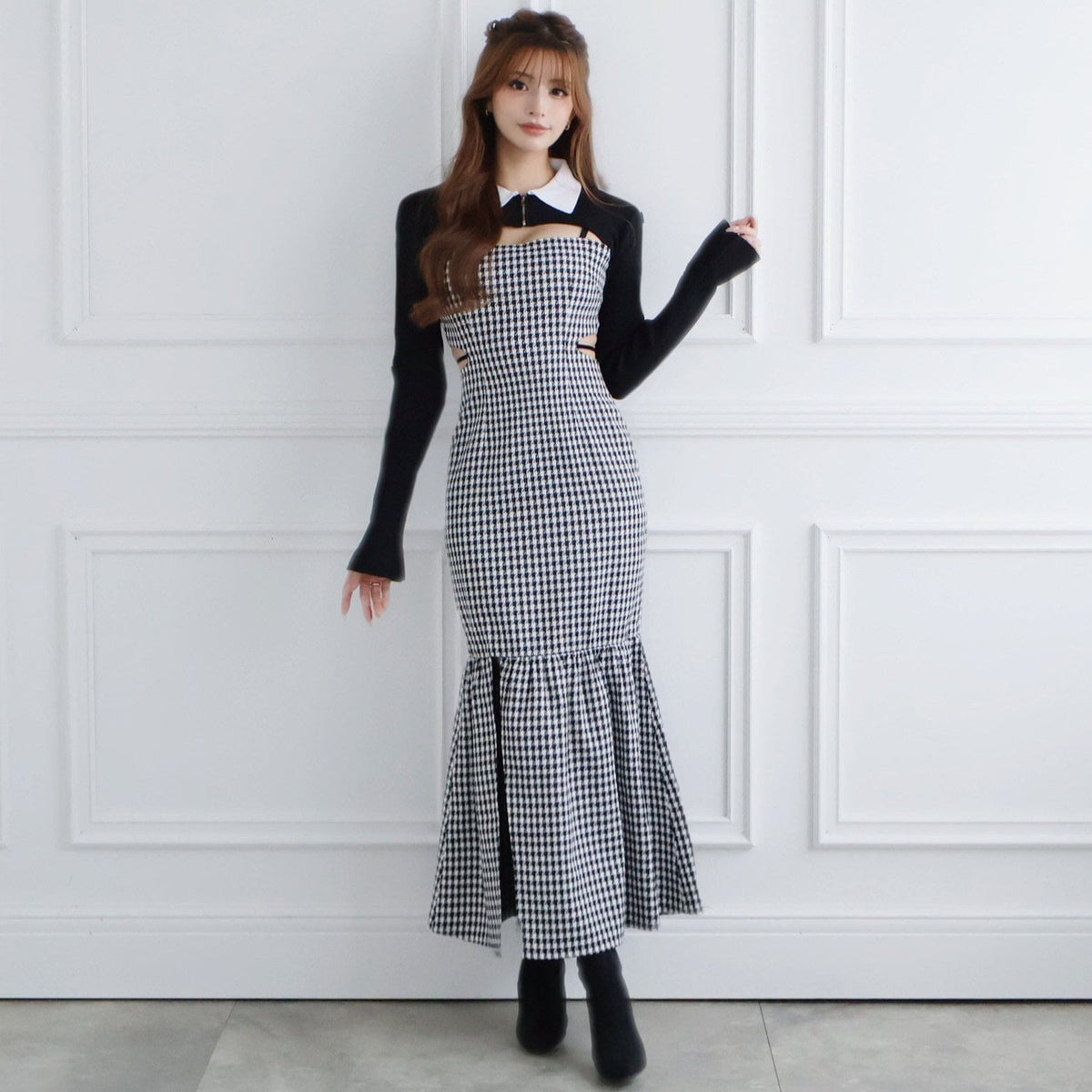 Randy ワンピース Houndstooth ensemble